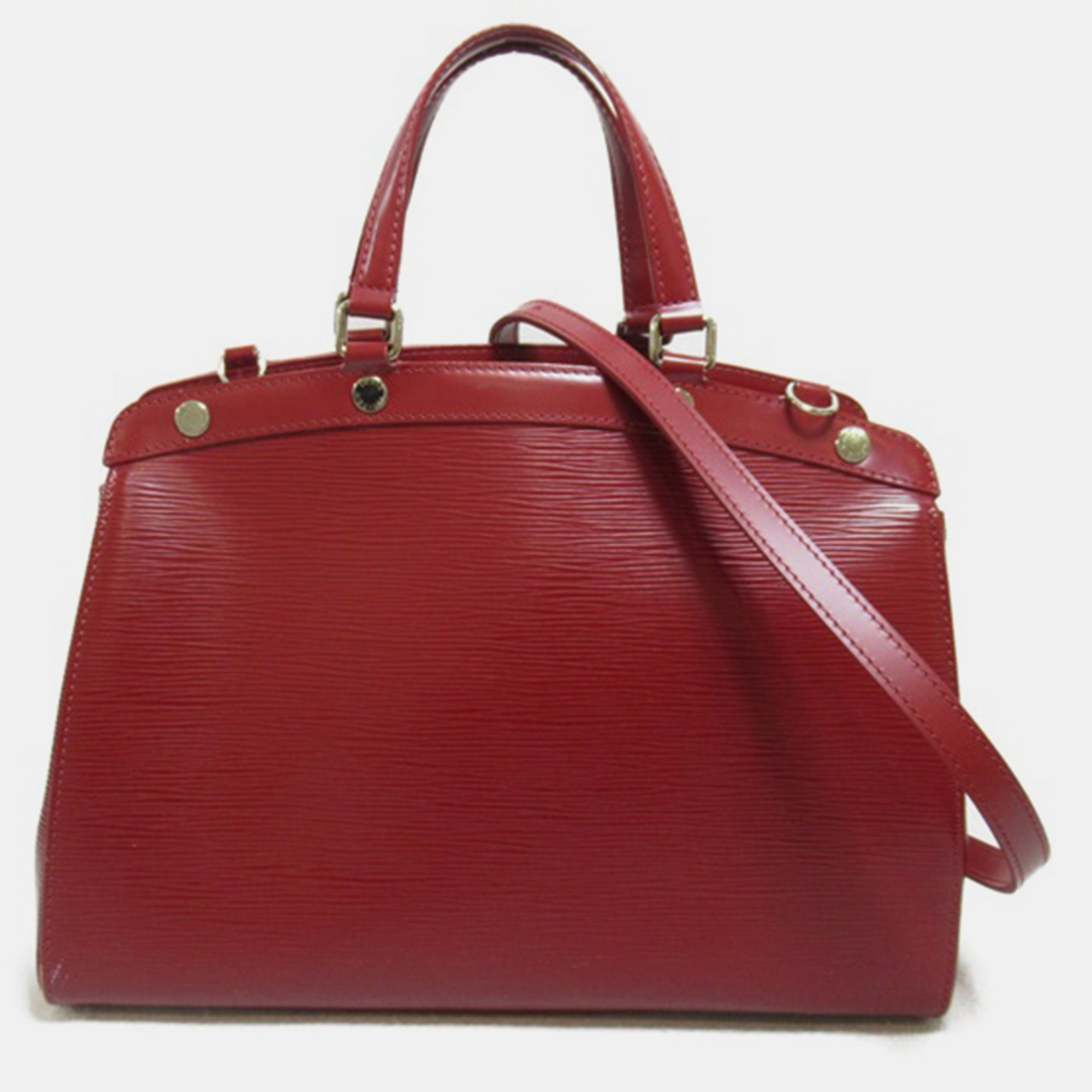 Louis vuitton red leather epi brea mm satchel