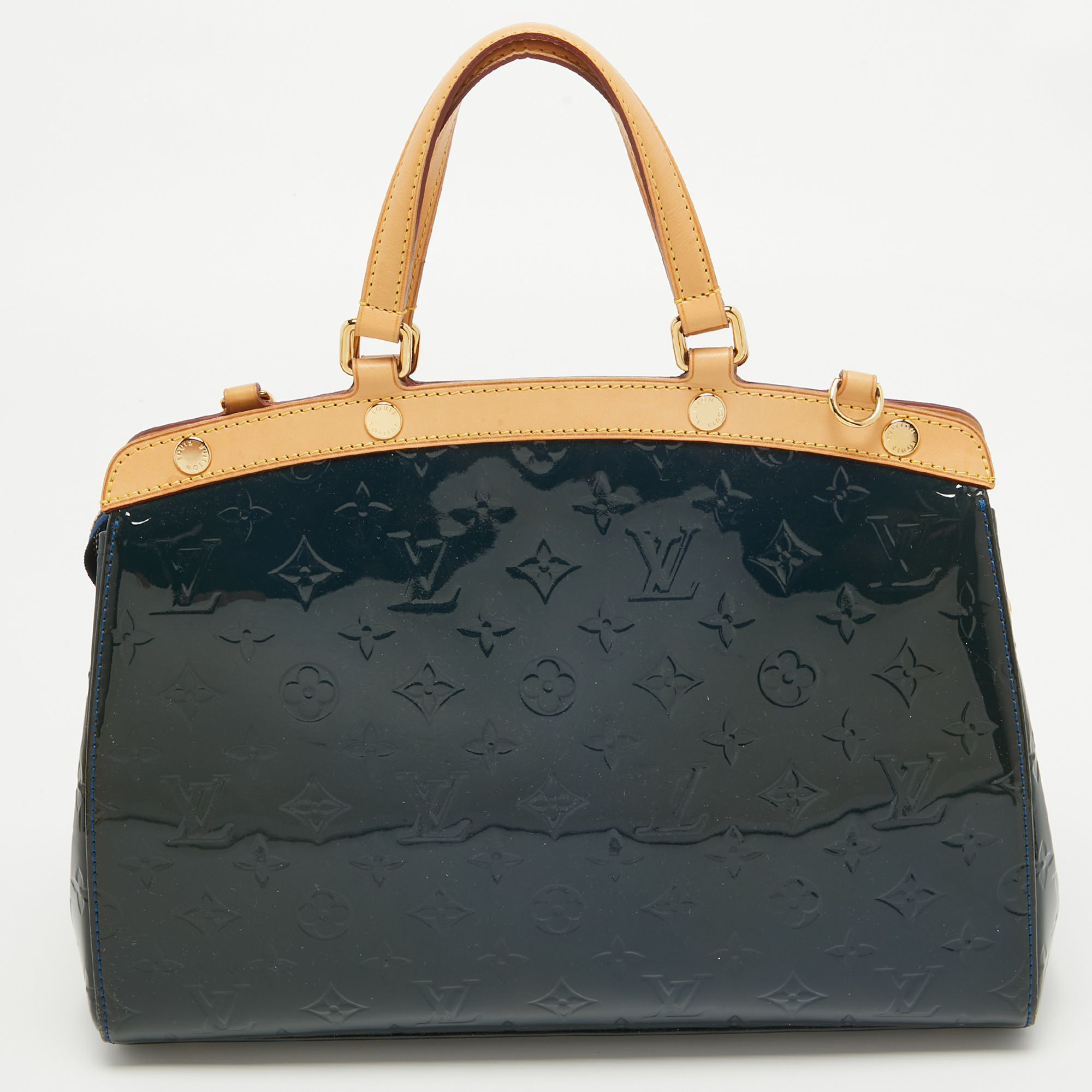 Louis Vuitton Bleu Nuit Monogram Vernis Brea MM Bag