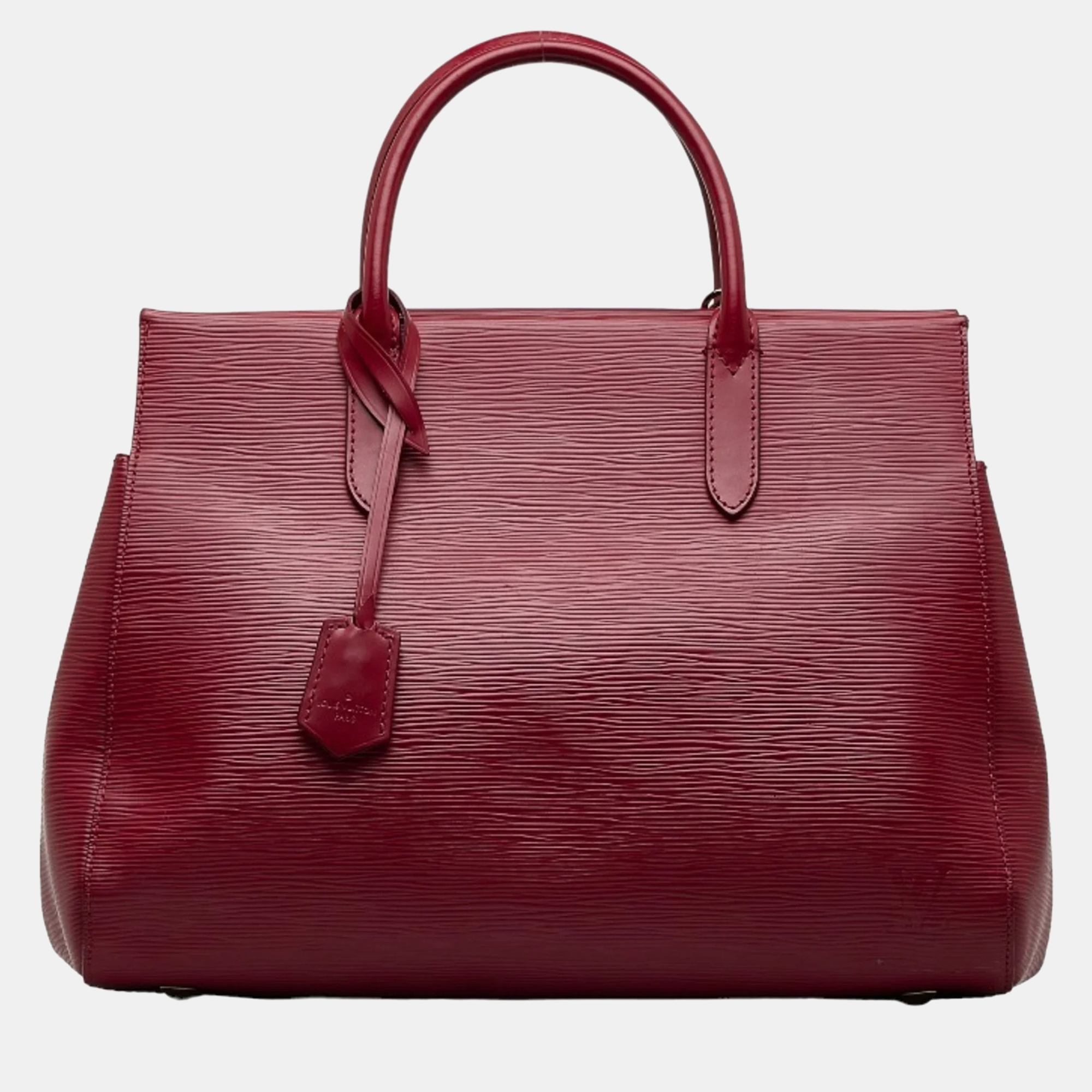Louis vuitton red epi leather marly mm satchel