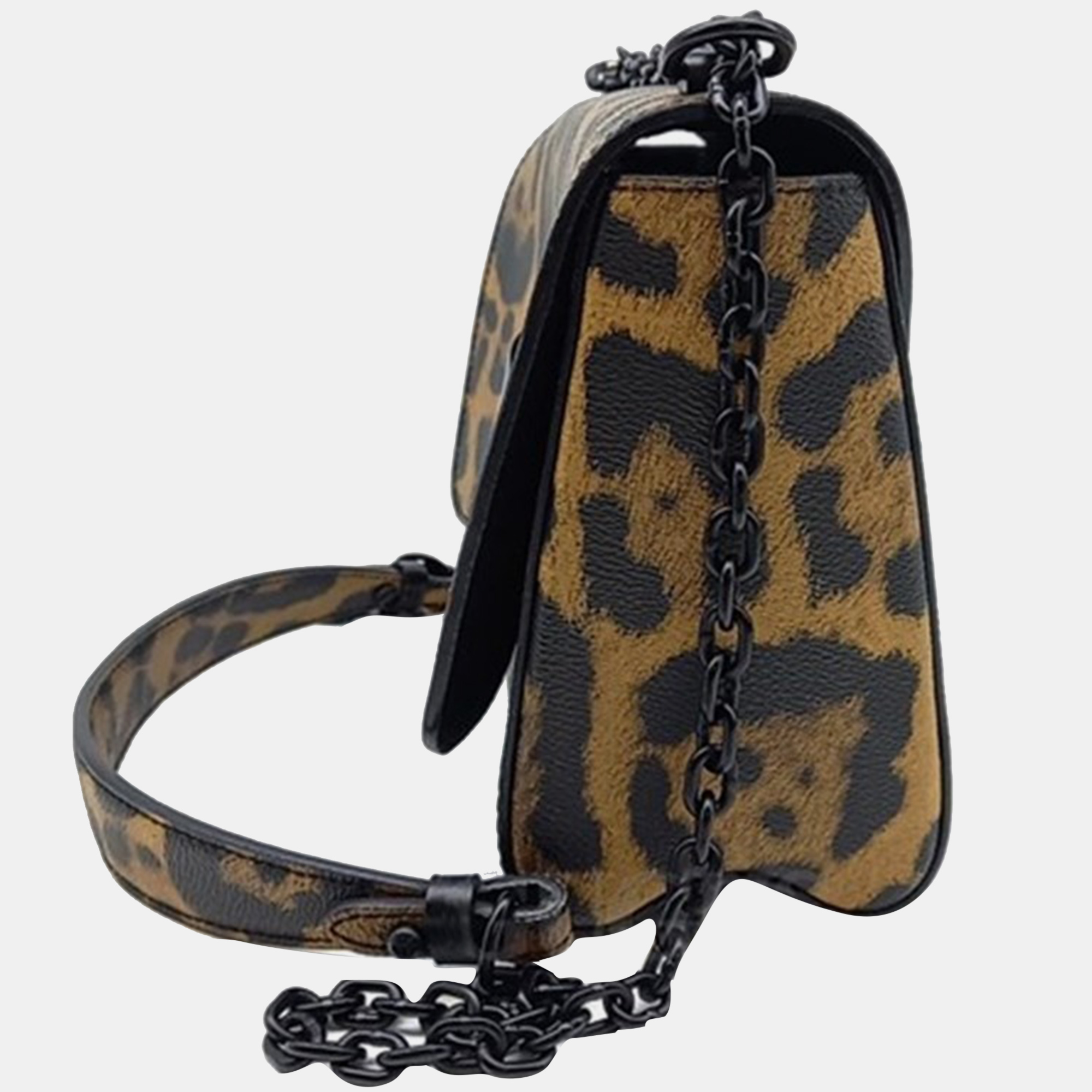 Louis Vuitton Leopard Print Leather Wild Animal Twist MM Top Handle Bag