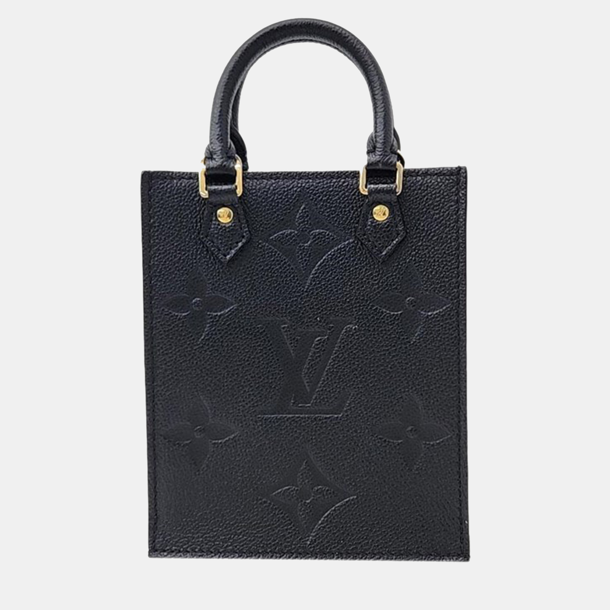 Louis vuitton black monogram giant empriente leather petit sac plat tote bag