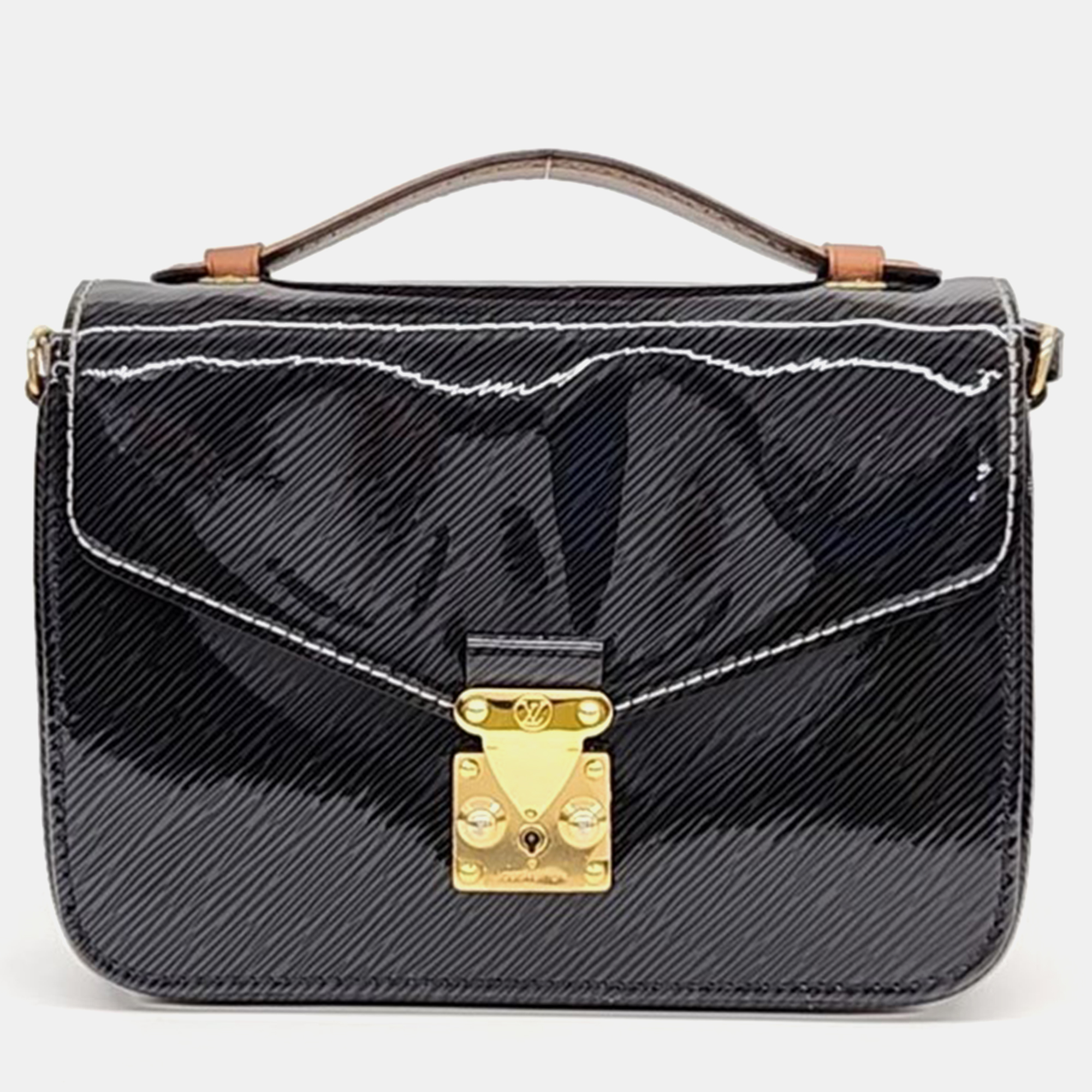 Louis vuitton black shiny epi leather mini pochette metis shoulder bag