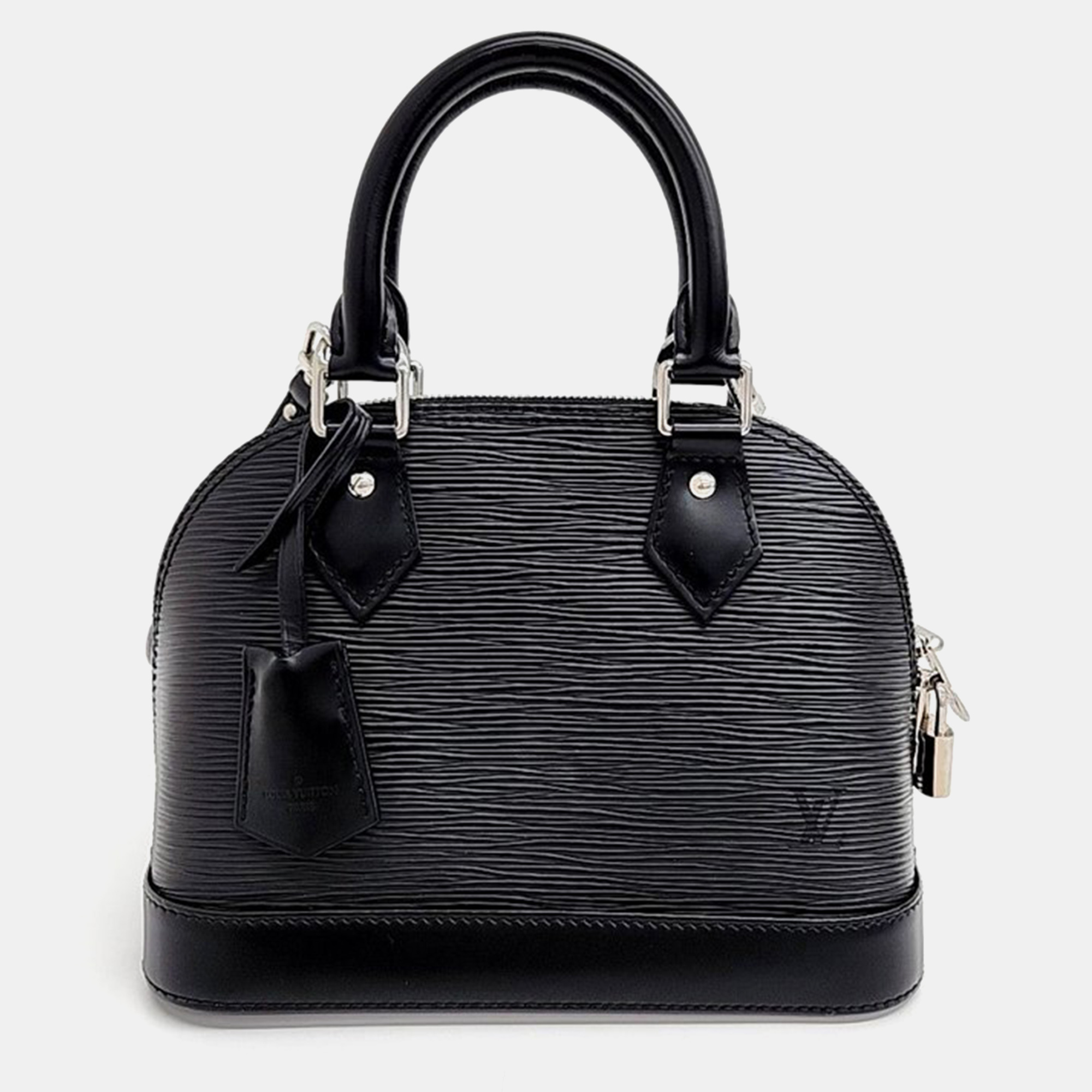 Louis vuitton black epi leather alma bb handbag