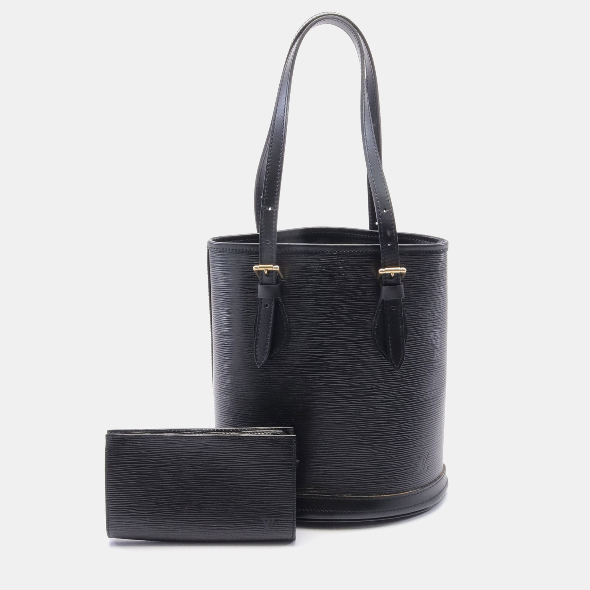 Louis vuitton bucket pm epi noir handbag leather black