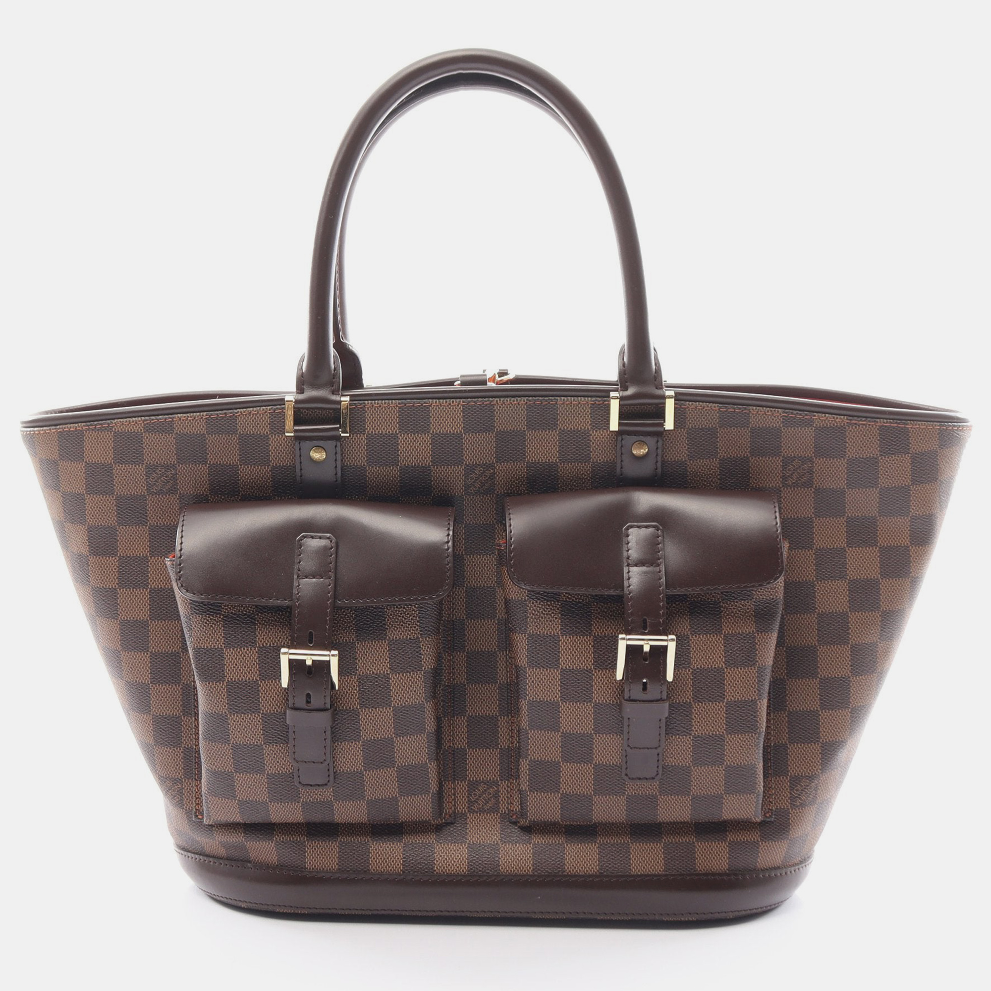 Louis vuitton manosque gm damier  ebene handbag pvc leather brown