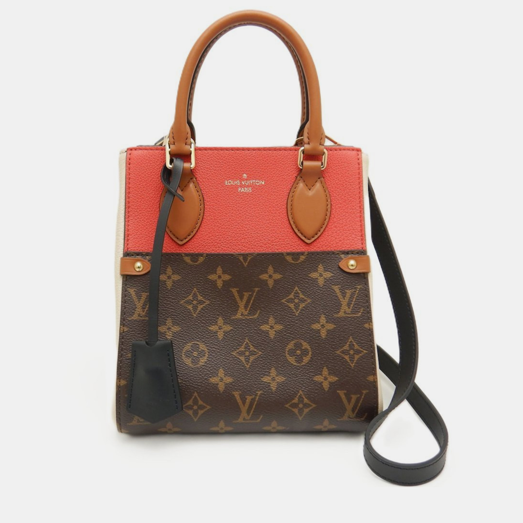 

LOUIS VUITTON Monogram Canvas and Leather PM Fold Tote, Brown