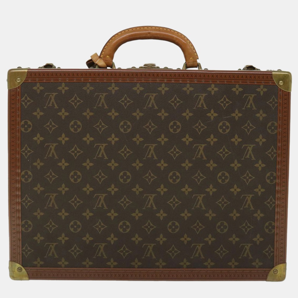 Louis vuitton brown canvas cotteville travel handbag