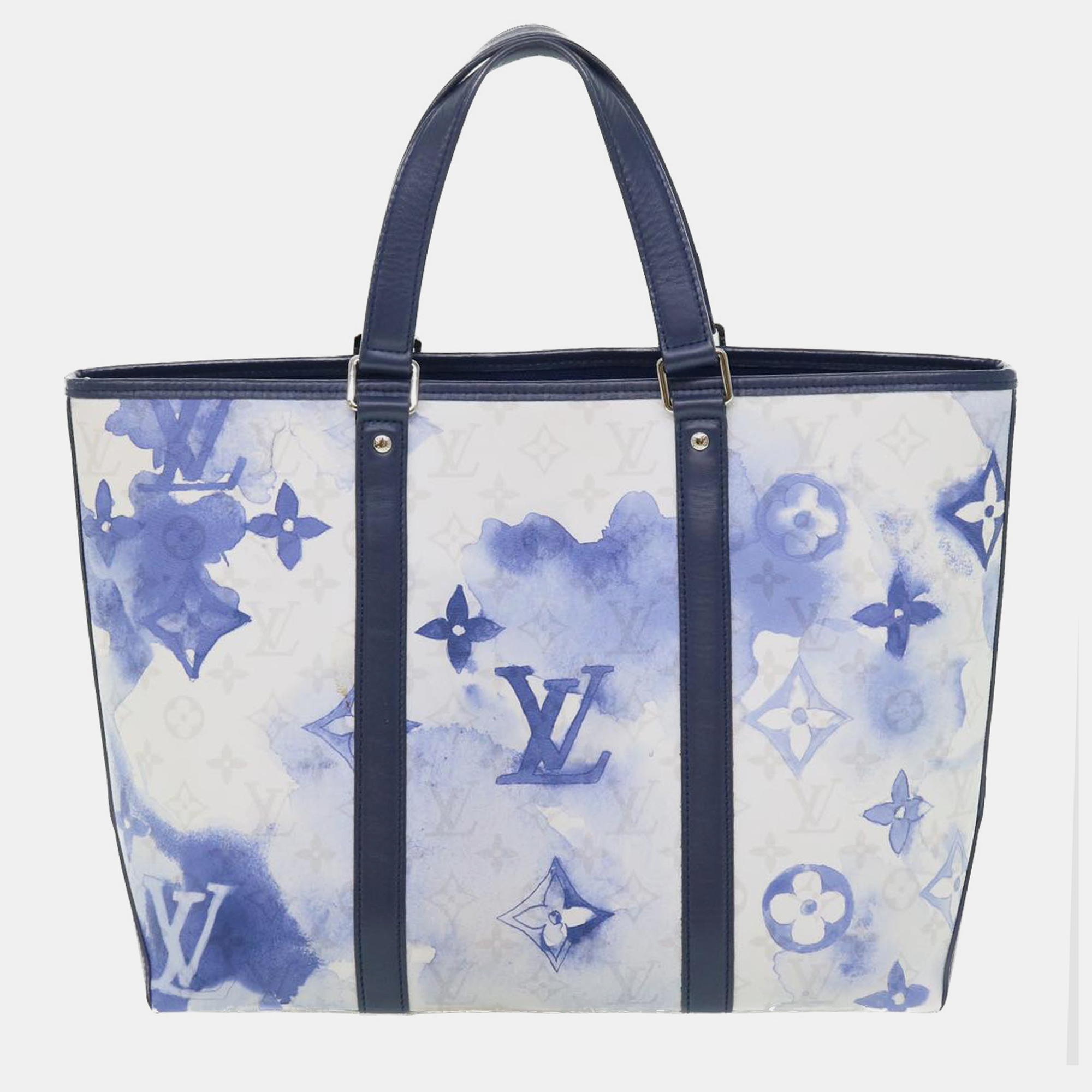 Louis vuitton blue monogram watercolor weekend tote pm handbag