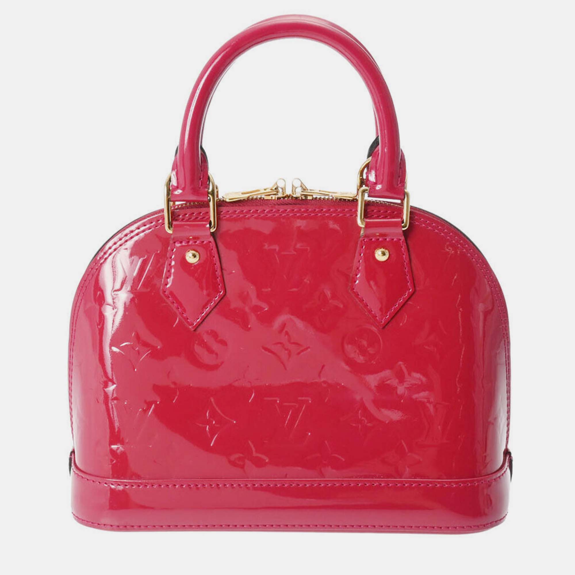 Louis vuitton pink monogram vernis leather alma handbag