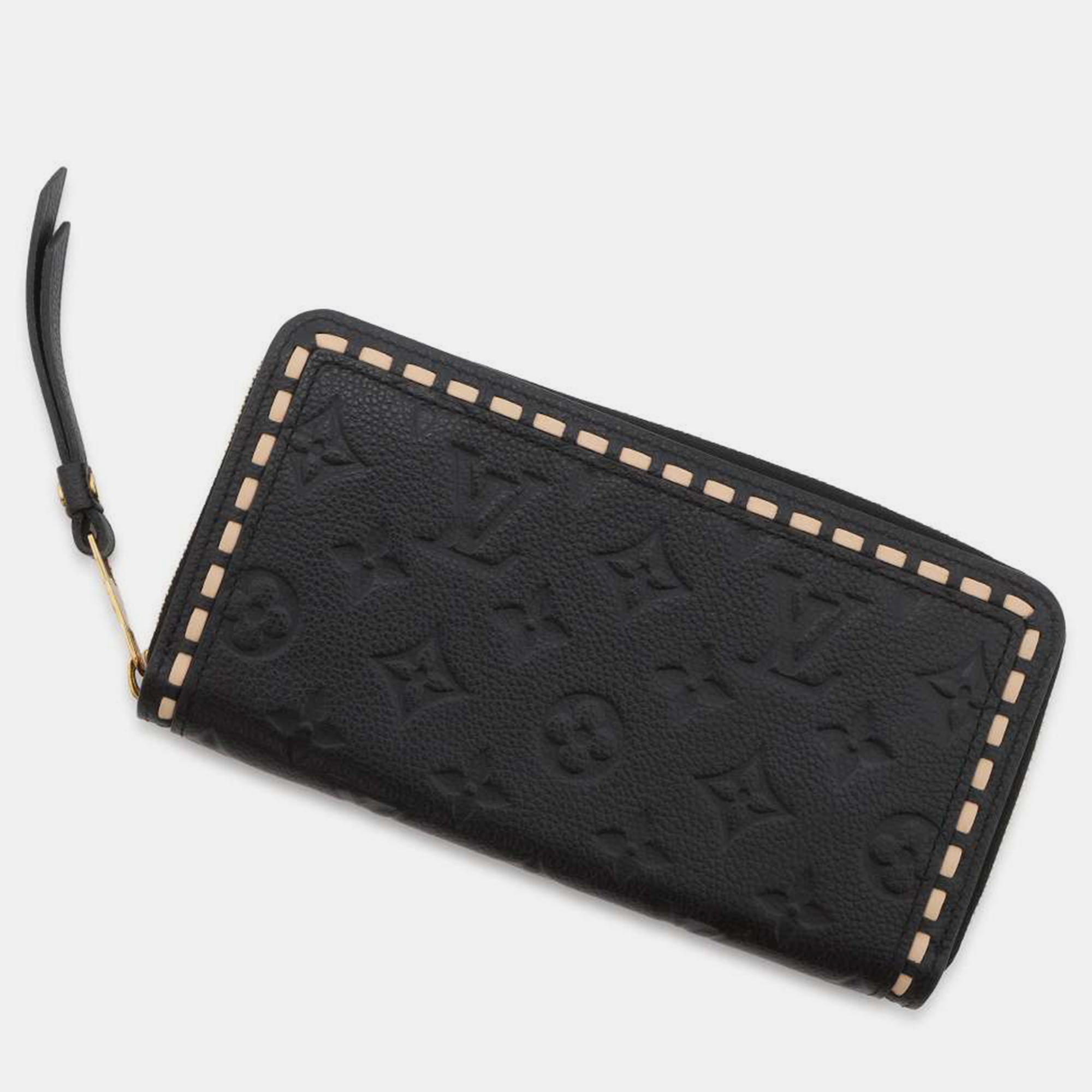 Louis vuitton black monogram empreinte leather zippy wallet