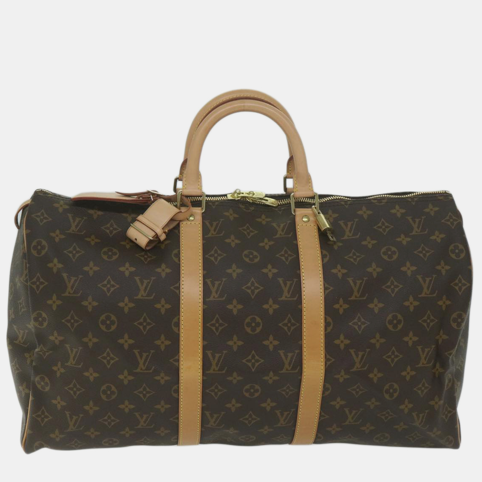 Louis vuitton brown monogram canvas keepall 55 duffel bag