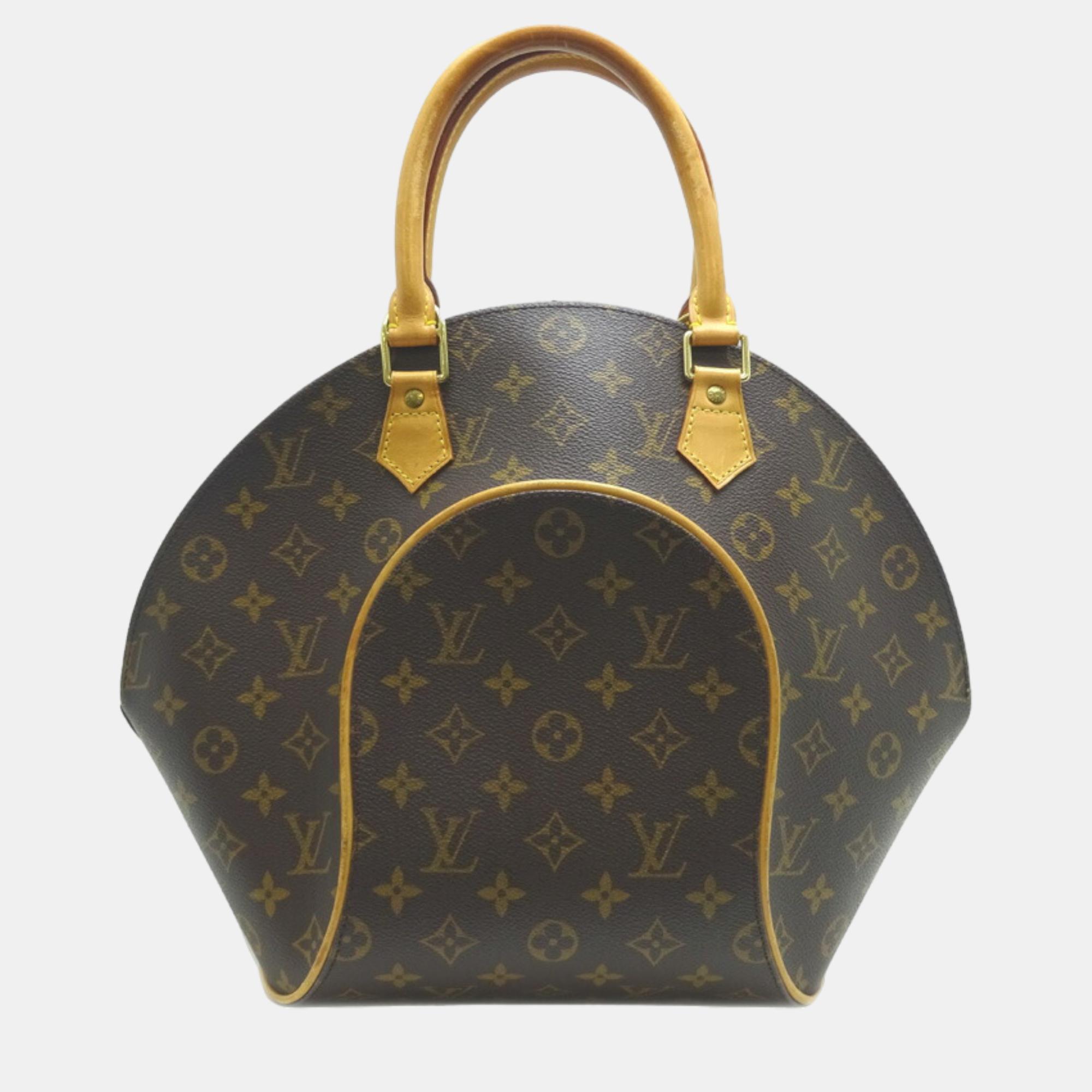 Louis vuitton brown canvas monogram ellipse gm handbag