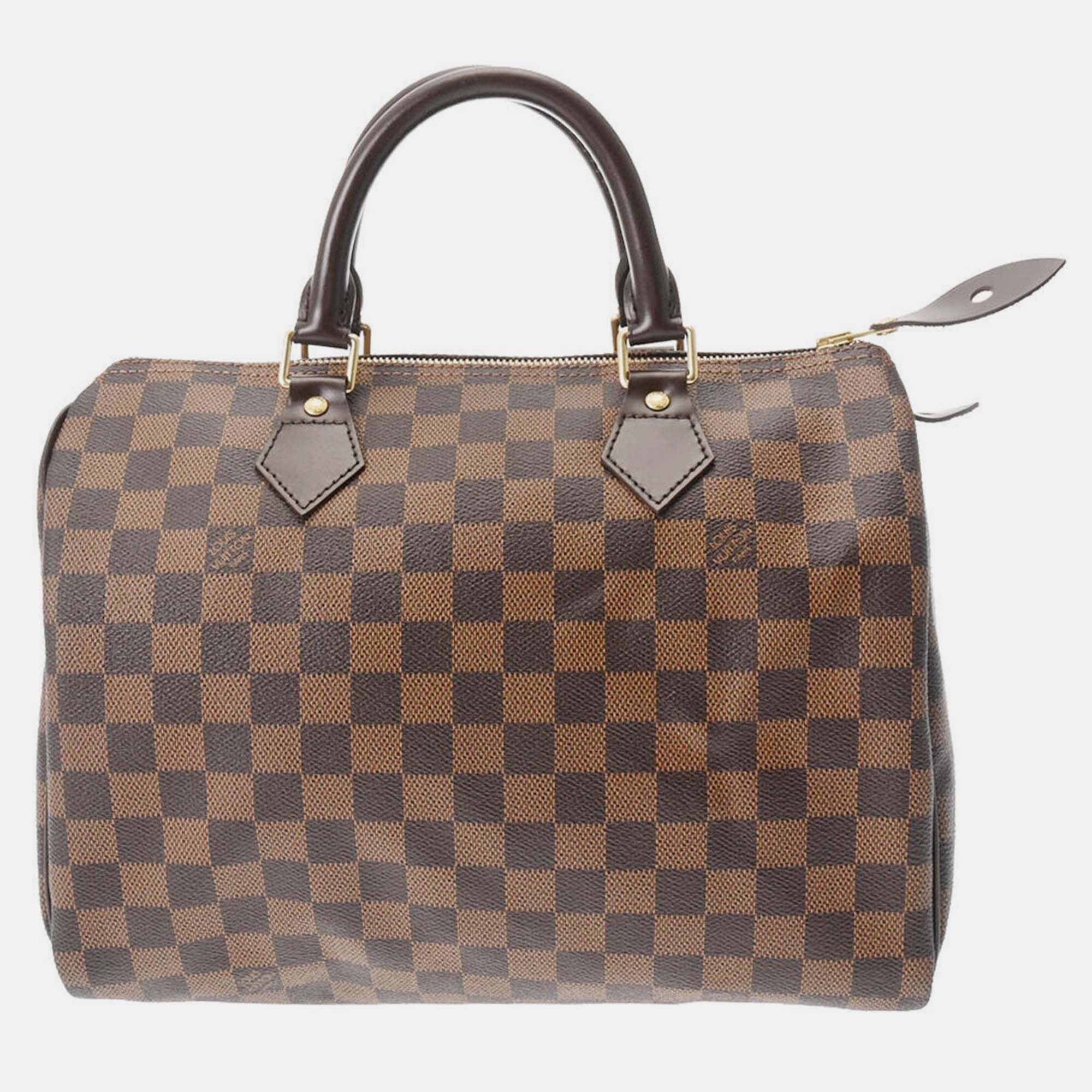 Louis vuitton brown damier ebene canvas speedy handbag