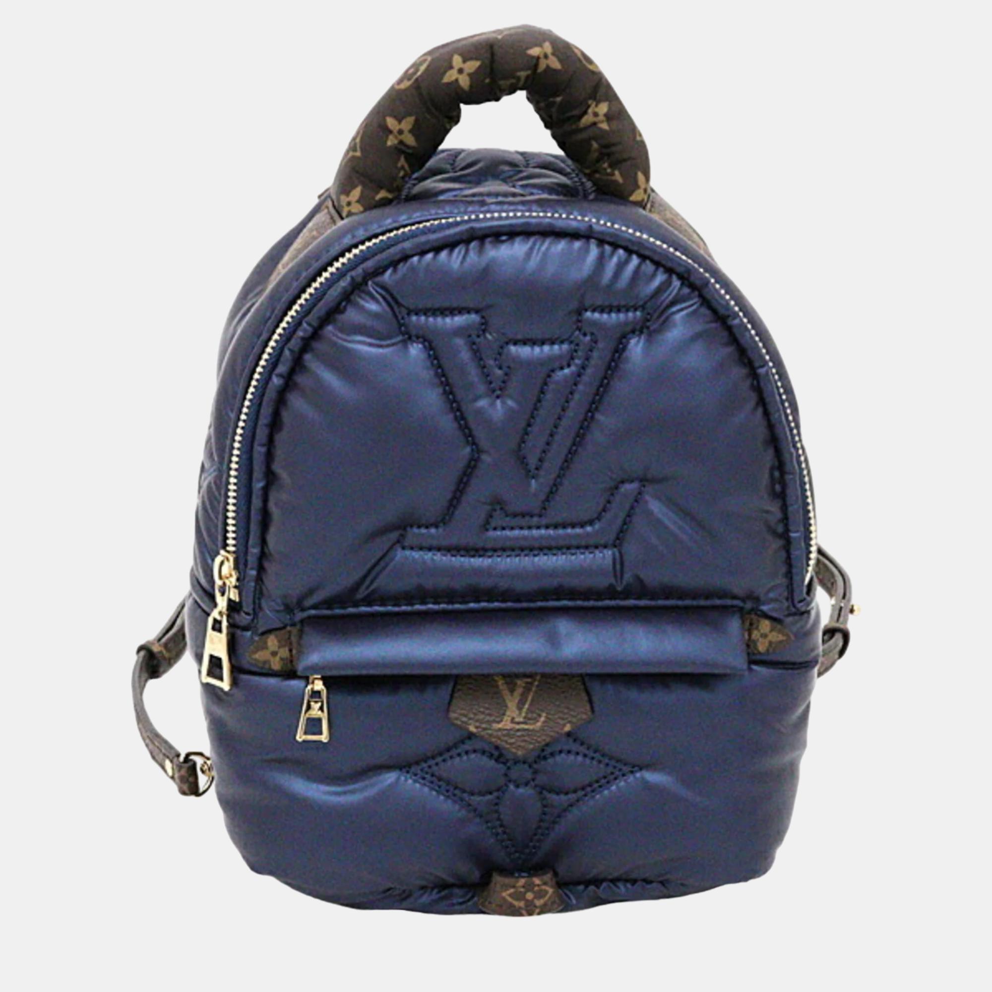 Louis vuitton navy synthetic pillow palm springs mini backpack