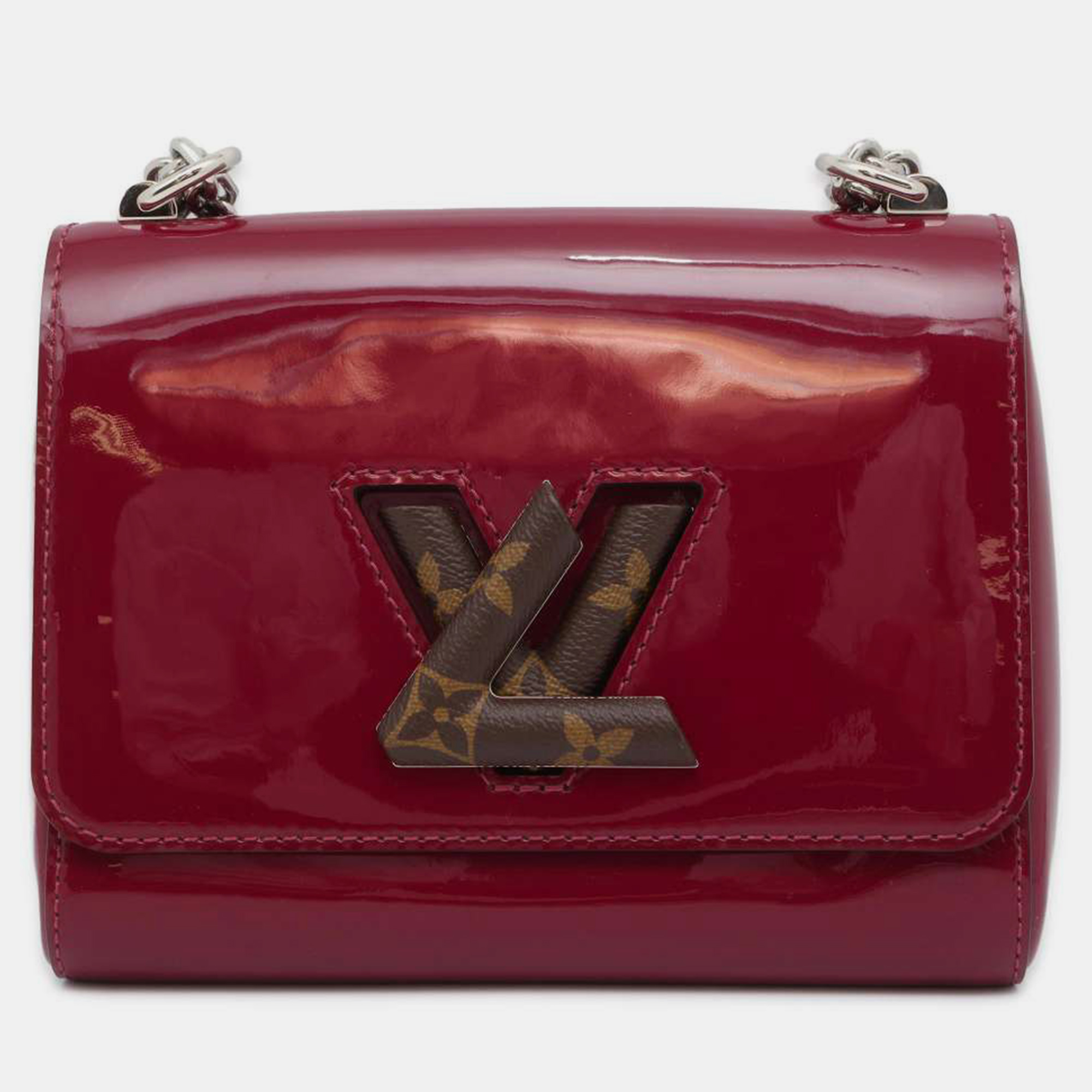 Louis vuitton red patent leather twist pm bag
