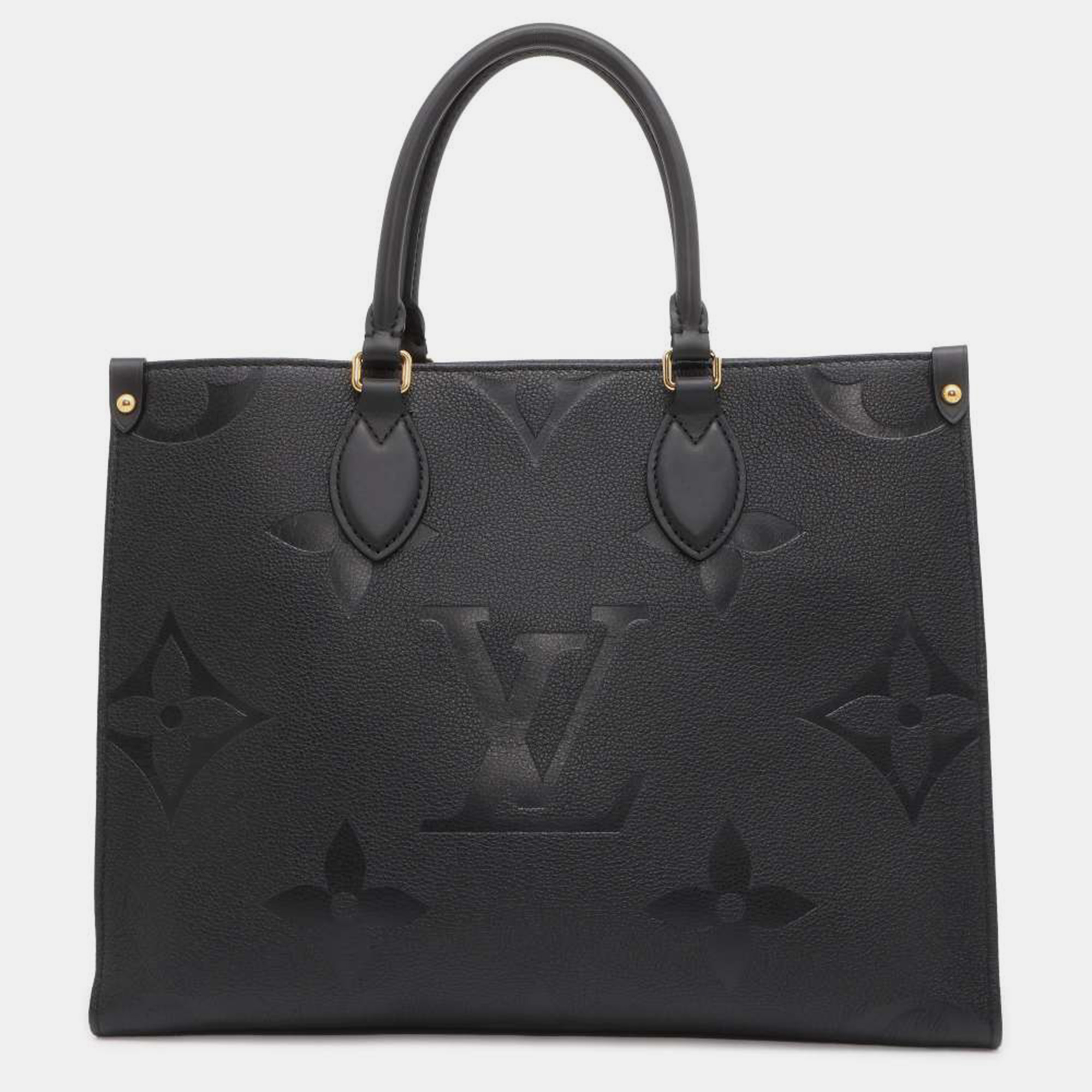 Louis vuitton black monogram empreinte leather onthego mm bag
