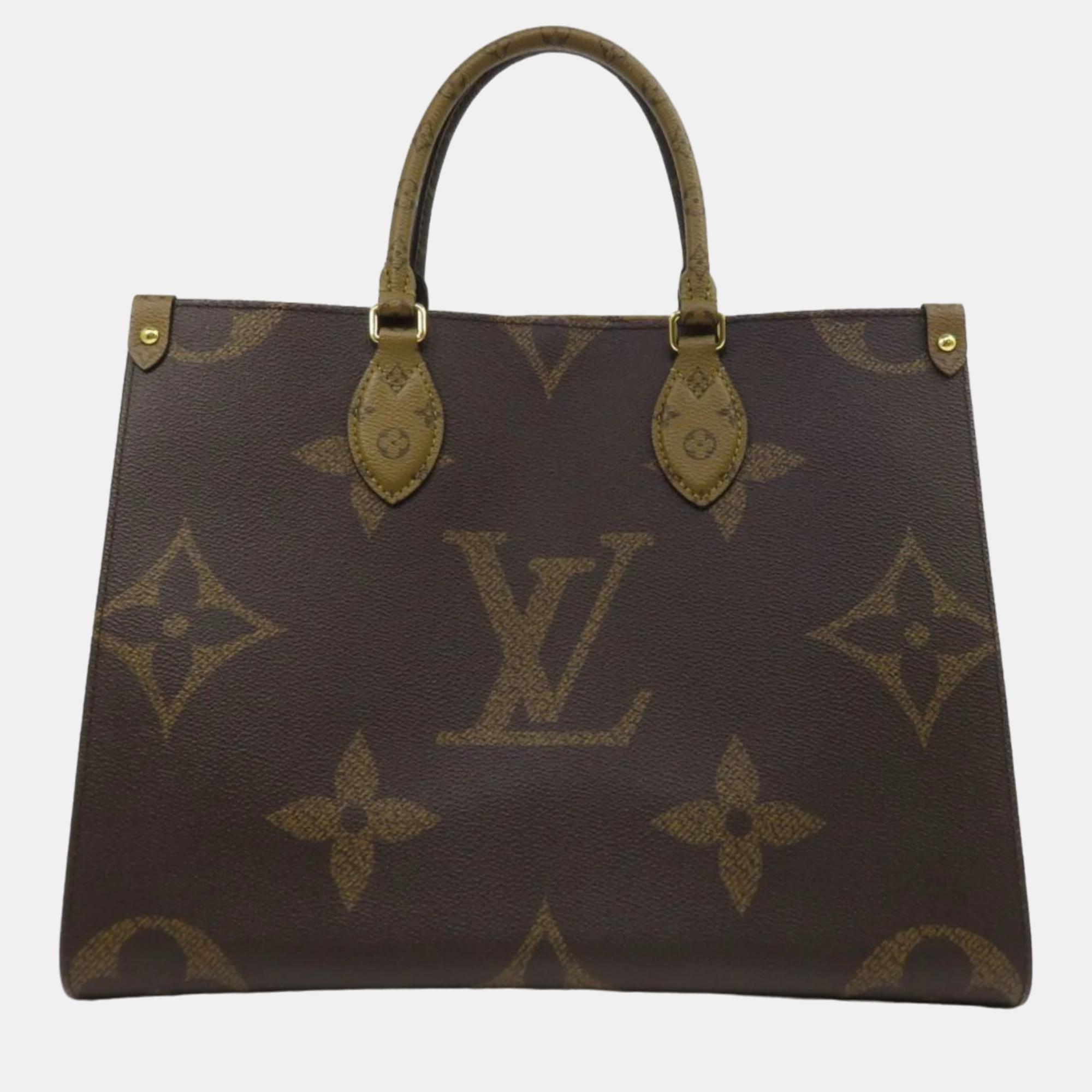 Louis vuitton brown canvas mm onthego tote