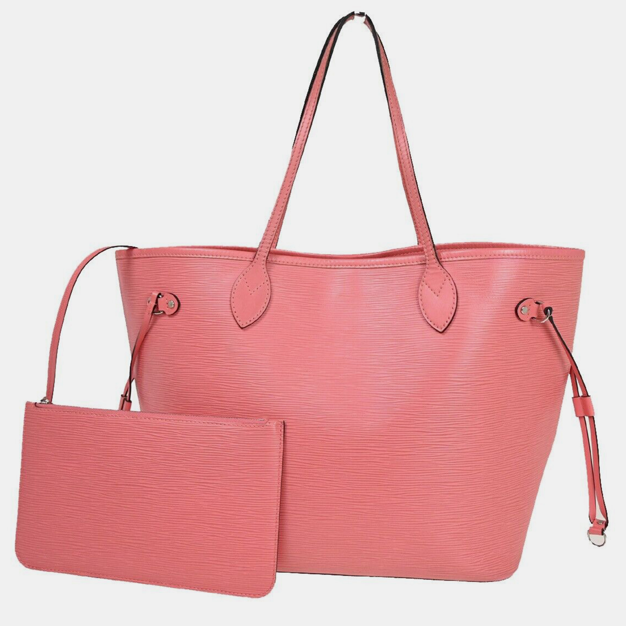 Louis vuitton pink epi leather neverfull mm tote bag