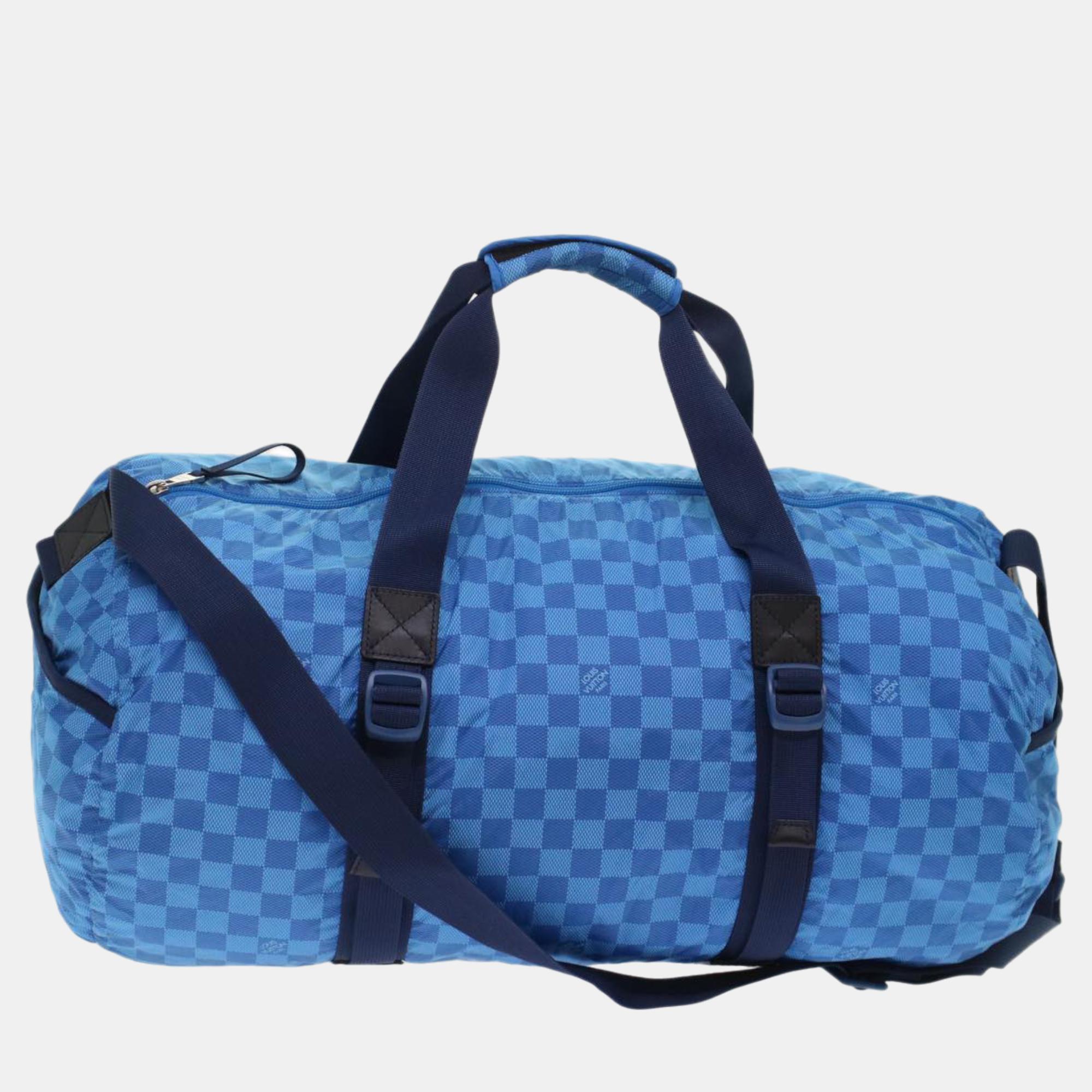 Louis vuitton blue nylon aventure duffel bag