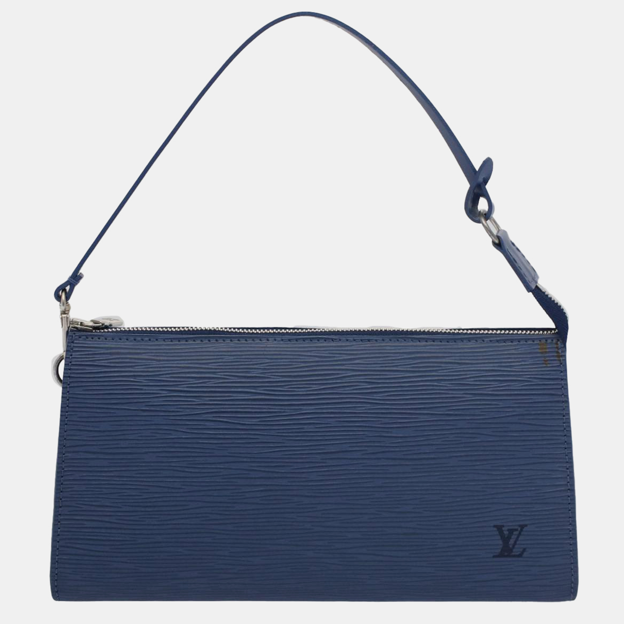 Louis vuitton blue epi leather pochette accessoires clutch bag