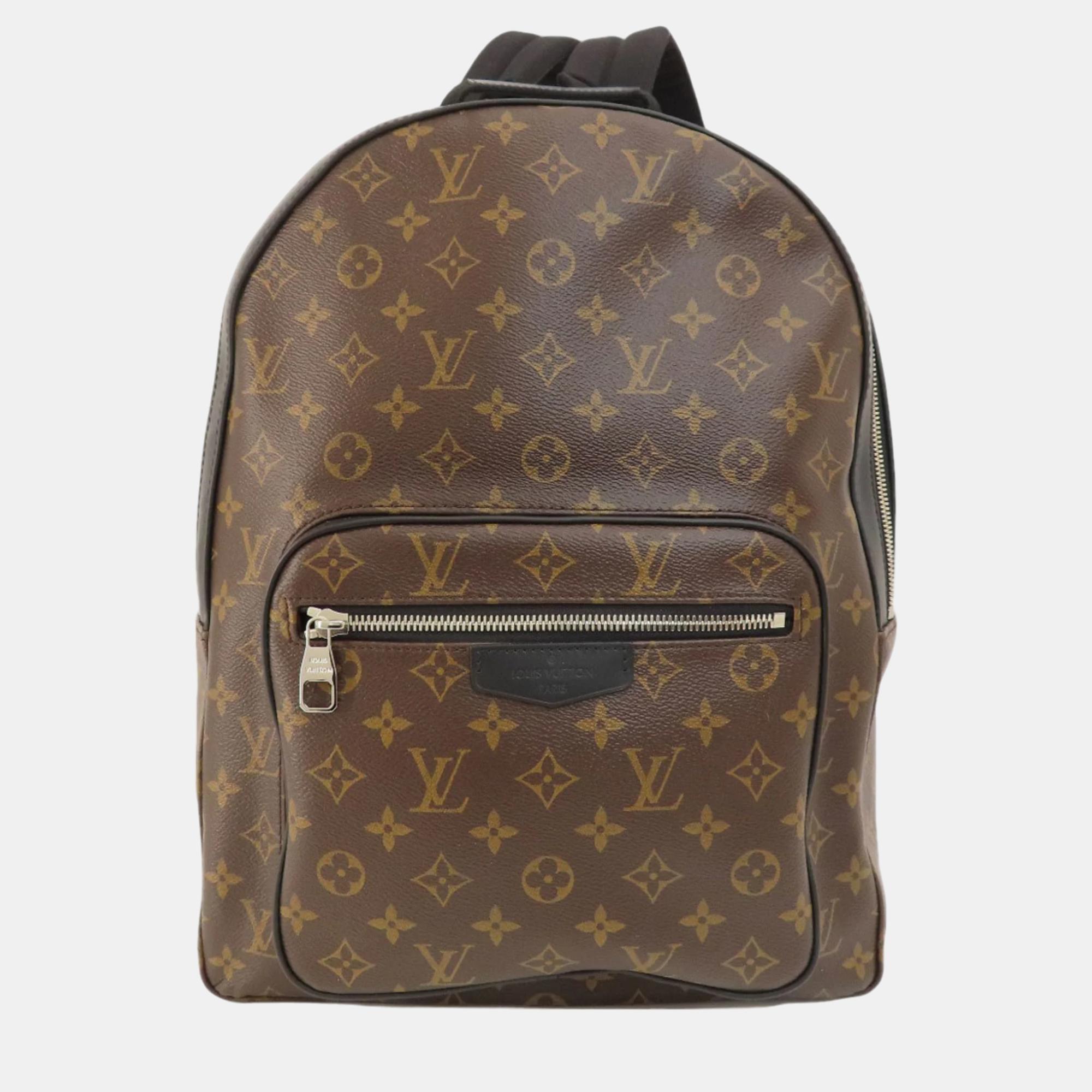 Louis vuitton brown macassar monogram canvas josh backpack