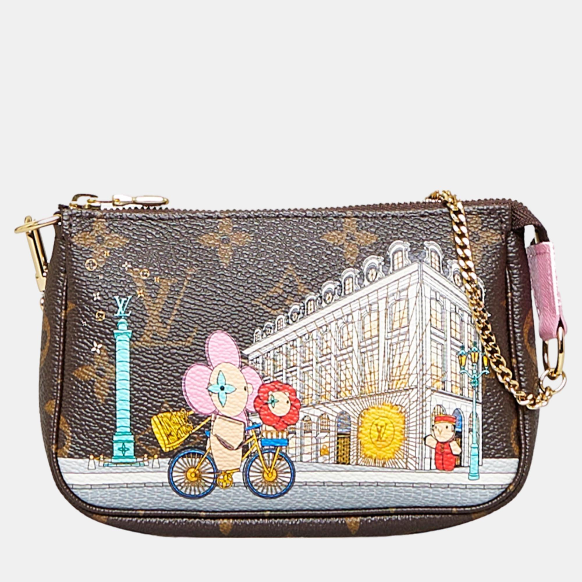 Louis vuitton limited edition vivienne mini monogram pochette accessoires baguette handbag