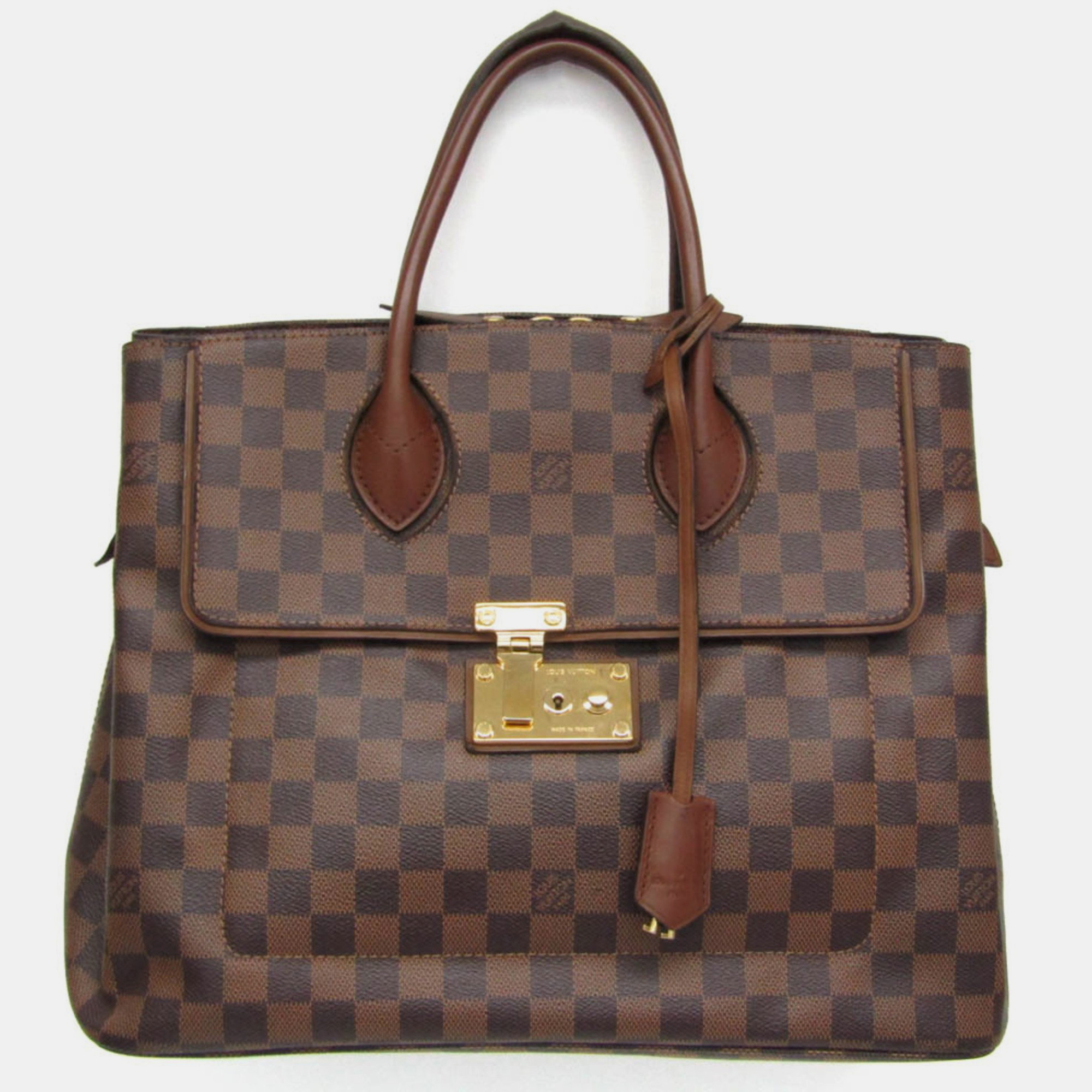 Louis vuitton brown coated canvas  ascot handbag