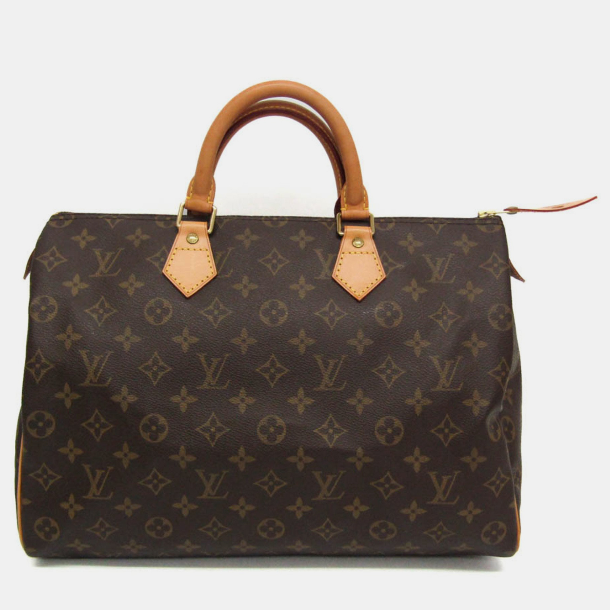 Louis vuitton brown canvas speedy handbag