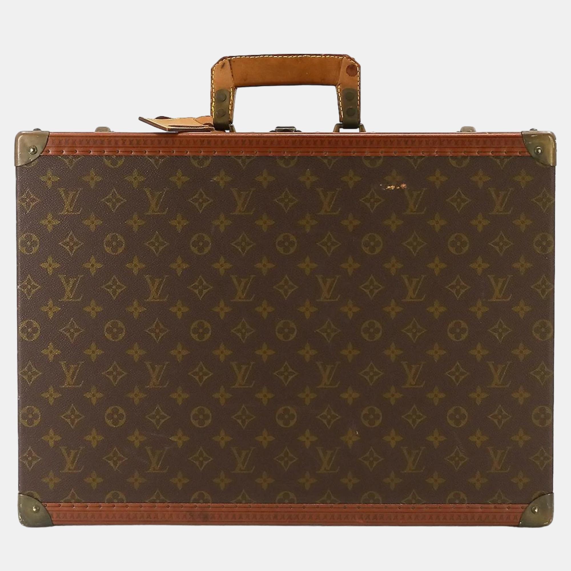 Louis vuitton brown vintage monogram cotteville 50 briefcase