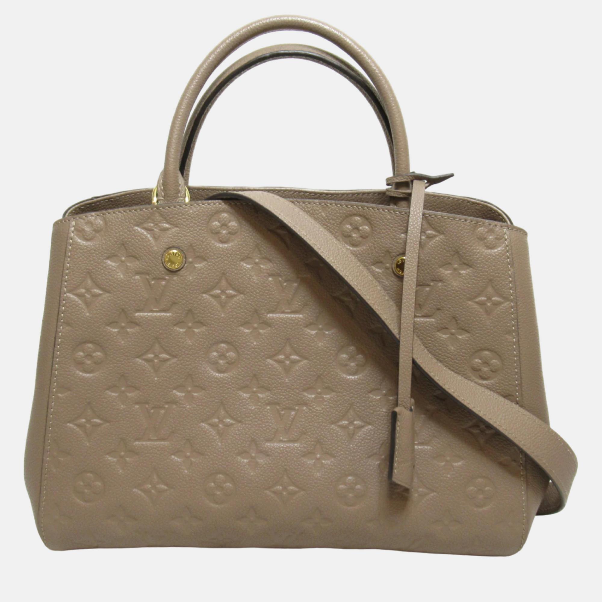 Louis vuitton grey monogram empriente leather montaigne mm satchel