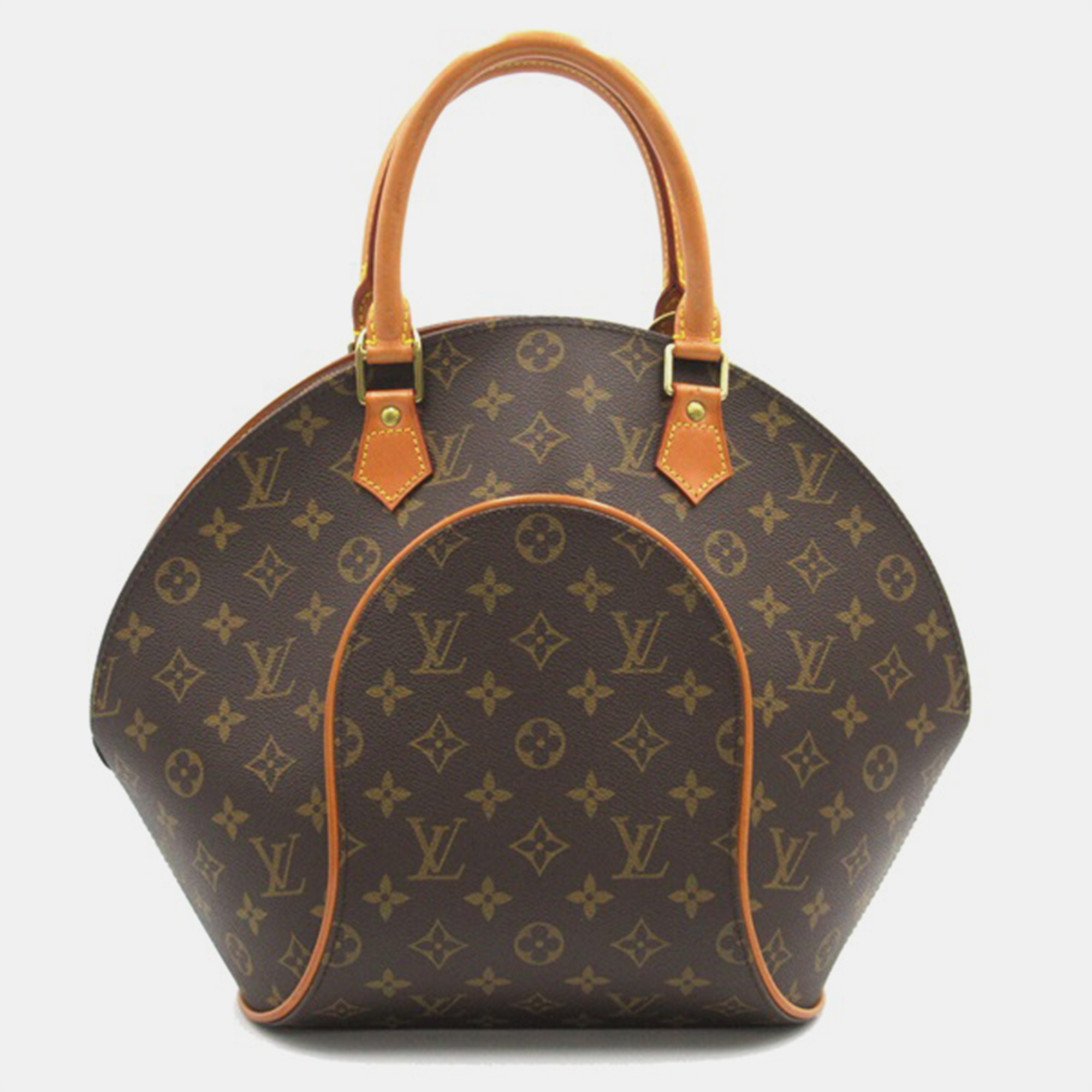 Louis vuitton brown monogram canvas and leather ellipse mm satchel