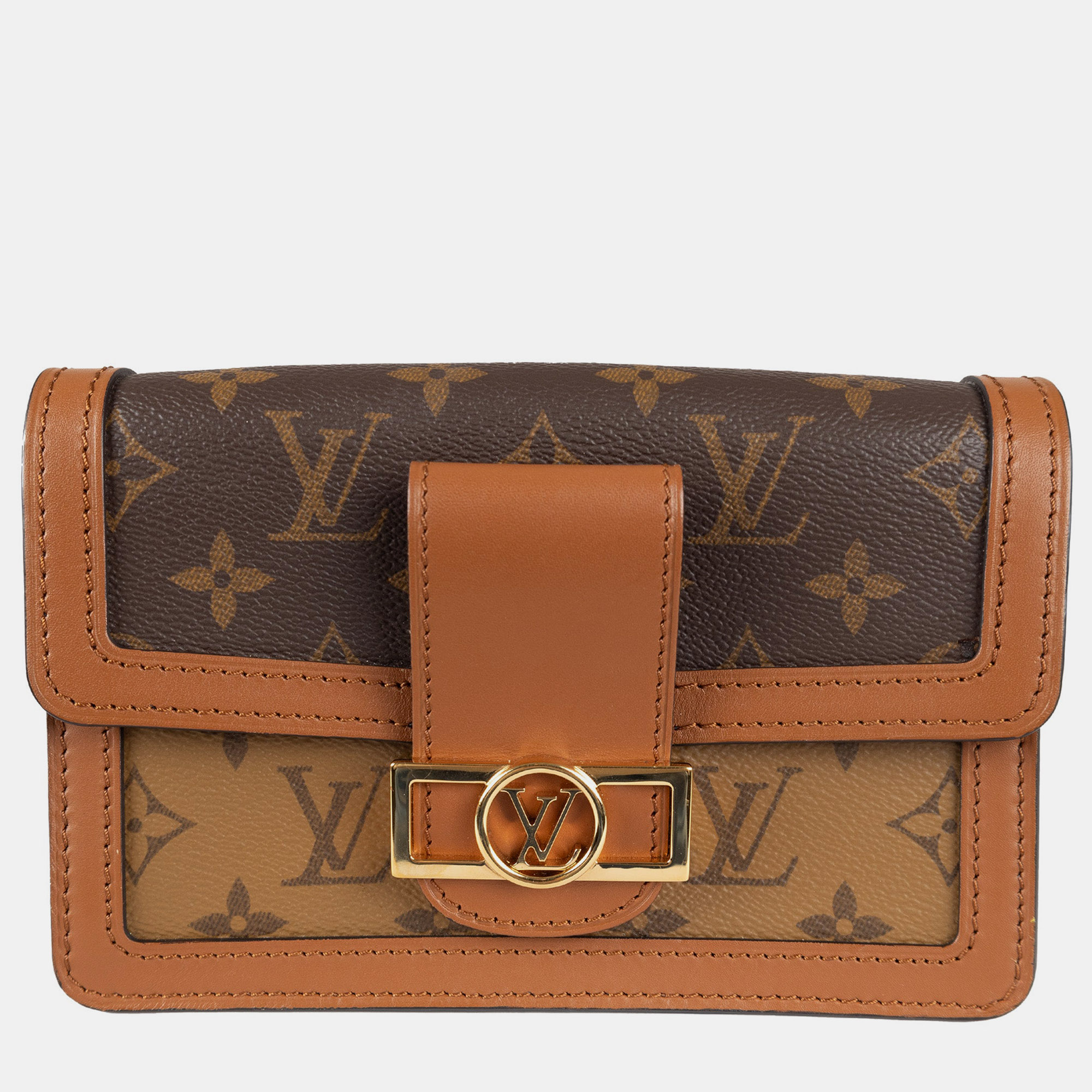 Louis vuitton monogram reverse canvas dauphine bumbag - '10s brown leather