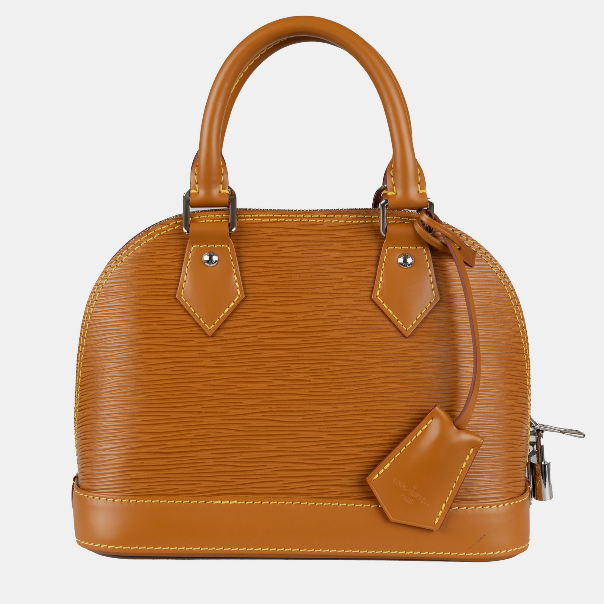 Louis vuitton brown leather epi alma bb handbag