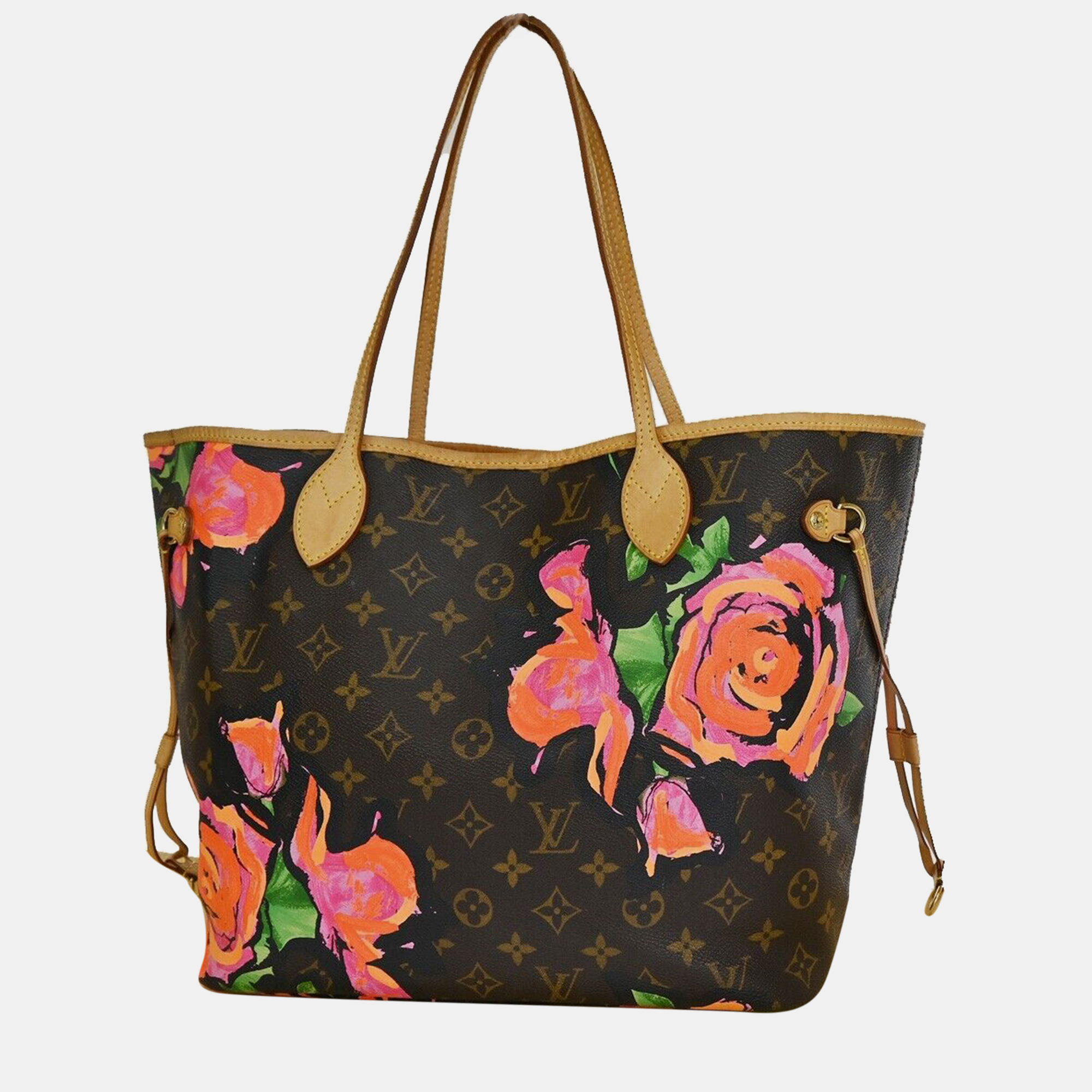 Louis vuitton monogram canvas limited edition stephen sprouse roses neverfull mm tote