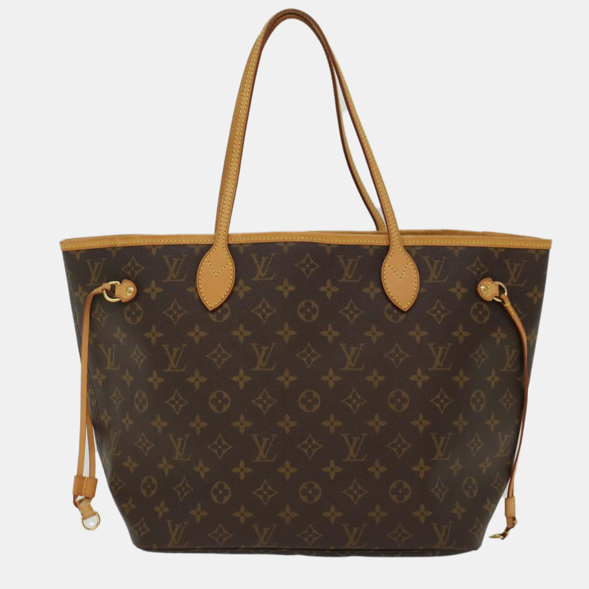 Louis vuitton brown canvas mm neverfull tote