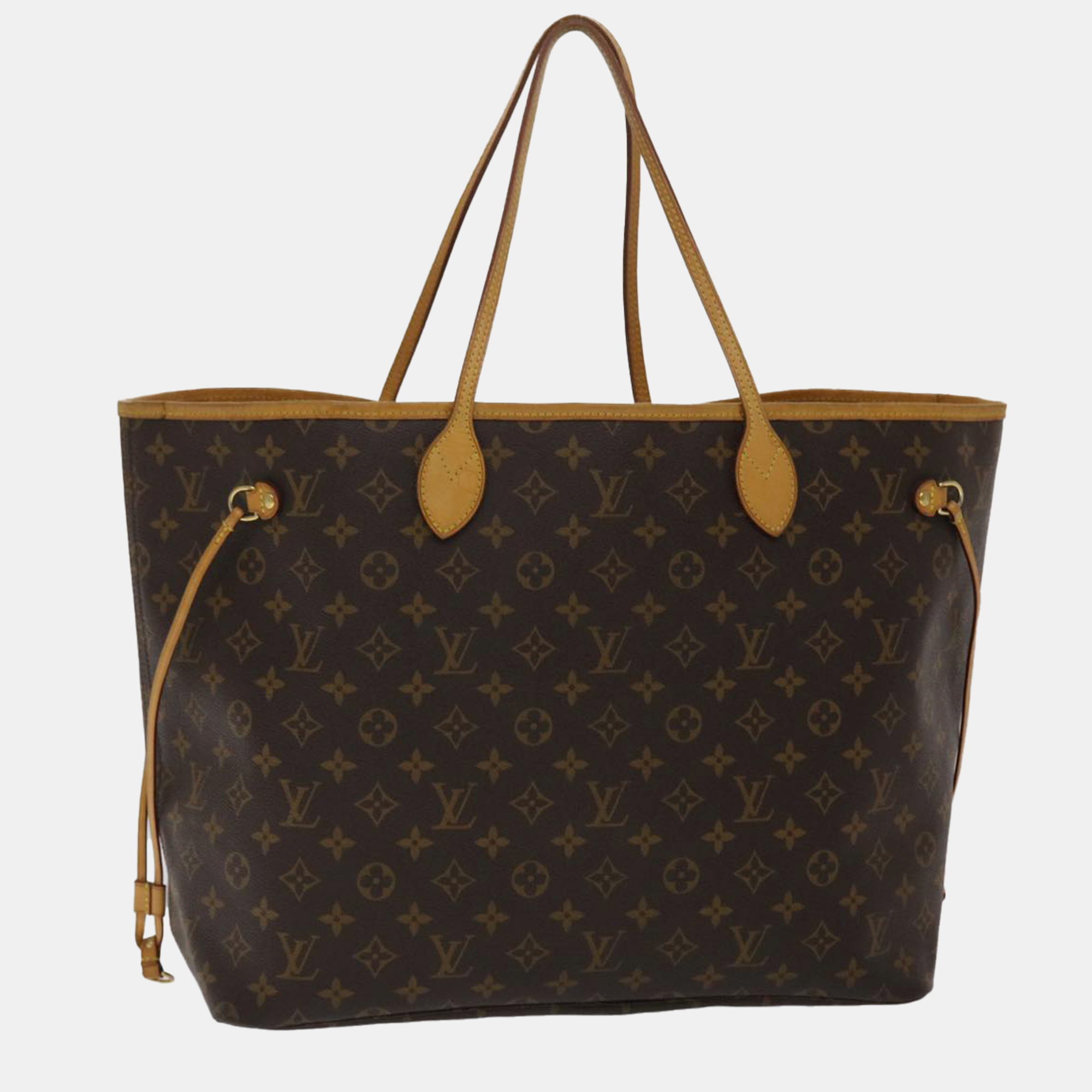 Louis vuitton brown canvas gm neverfull tote