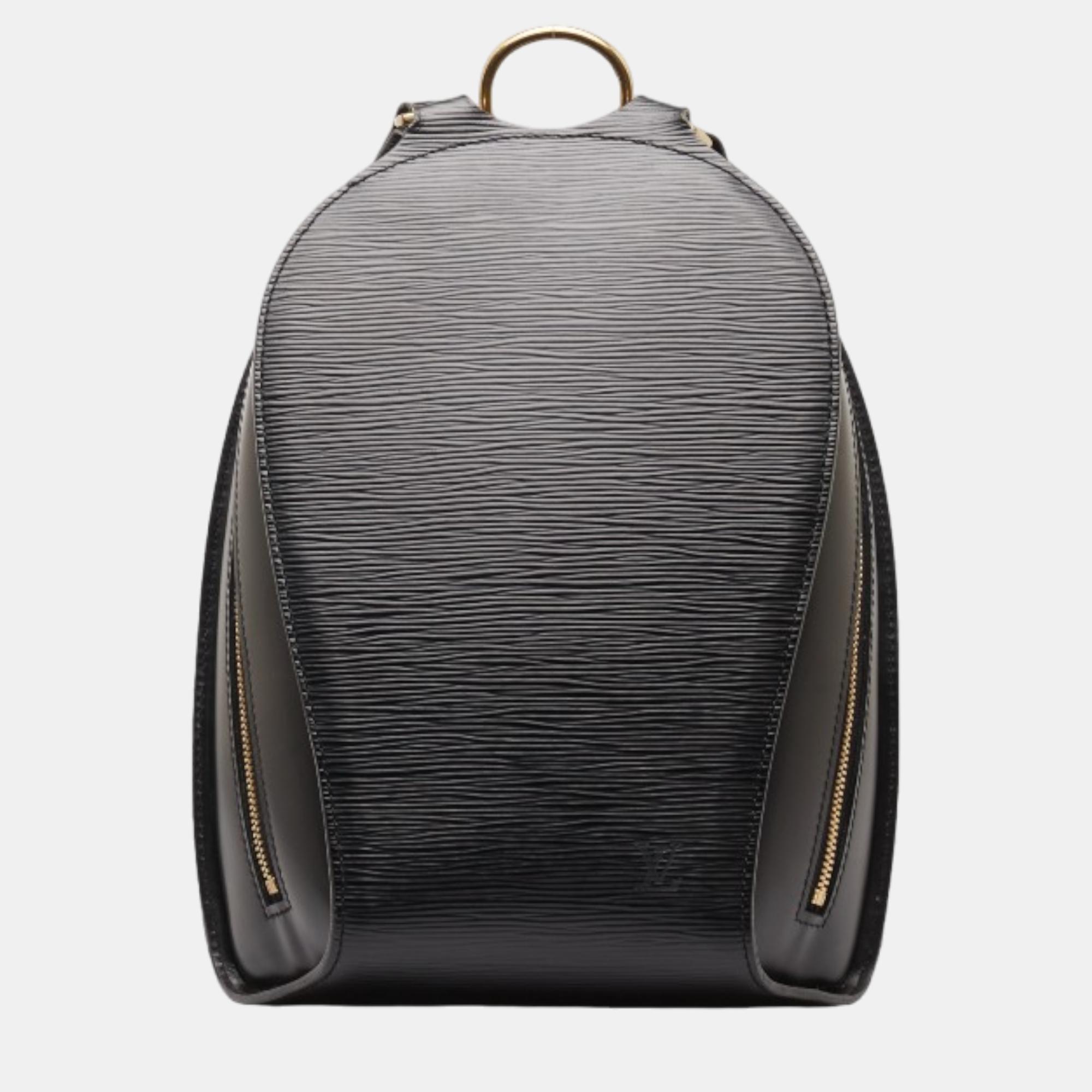 Louis vuitton black leather  mabillon backpack