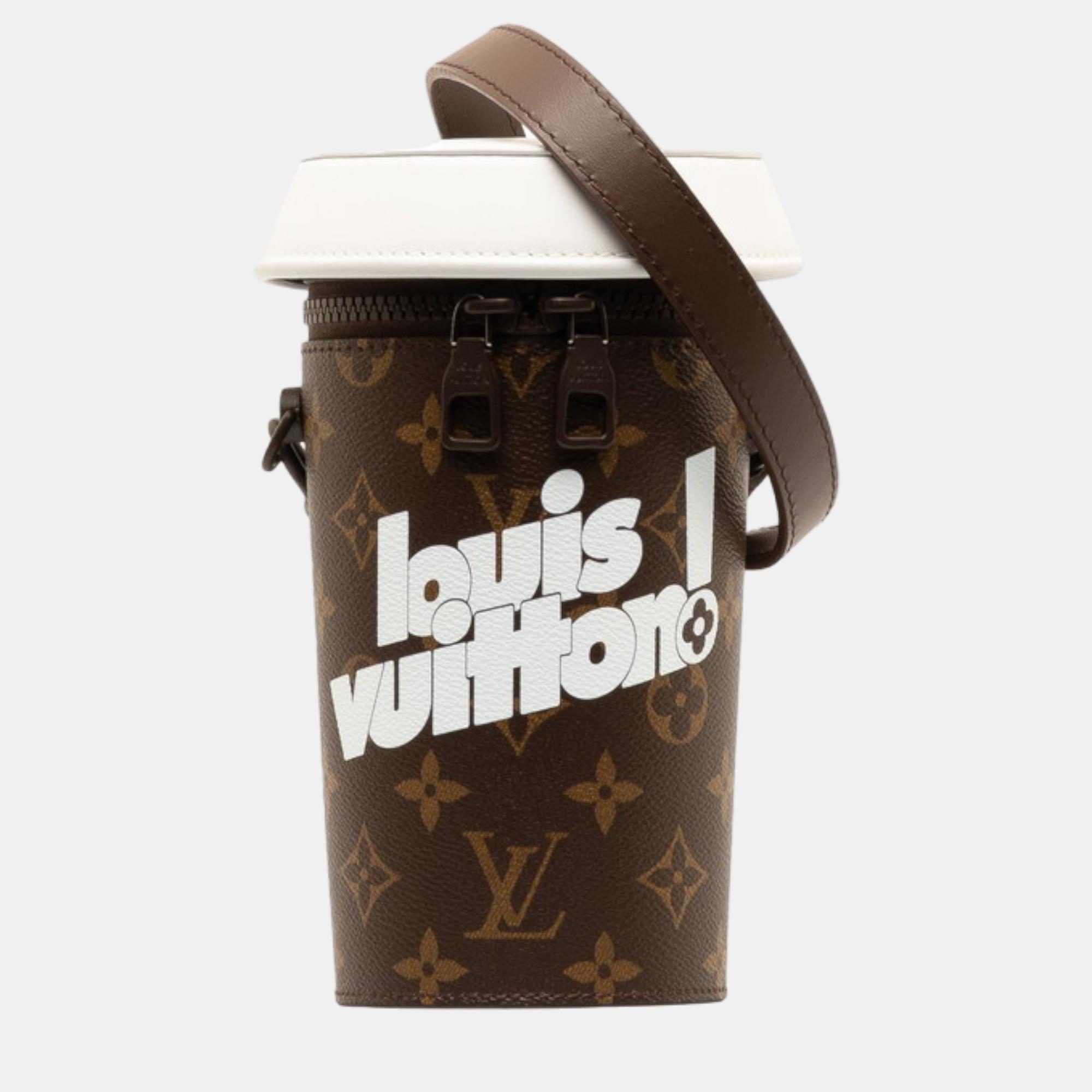 Louis vuitton brown canvas monogram everyday lv coffee cup