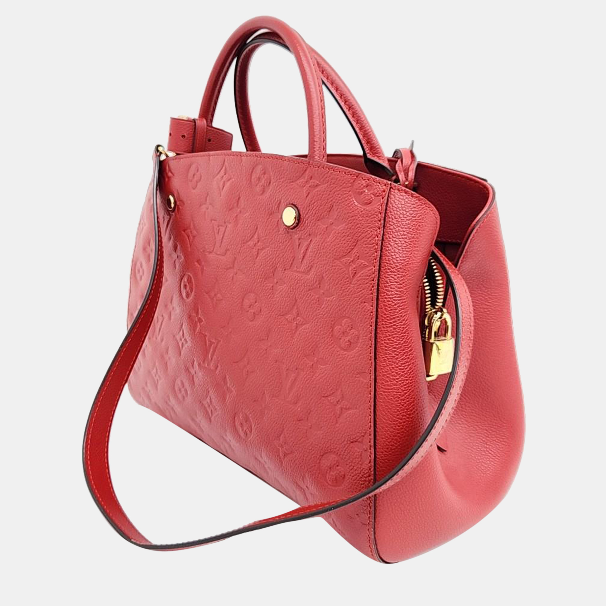 Louis Vuitton Red Monogram Empriente Leather Montaigne MM Tote Bag