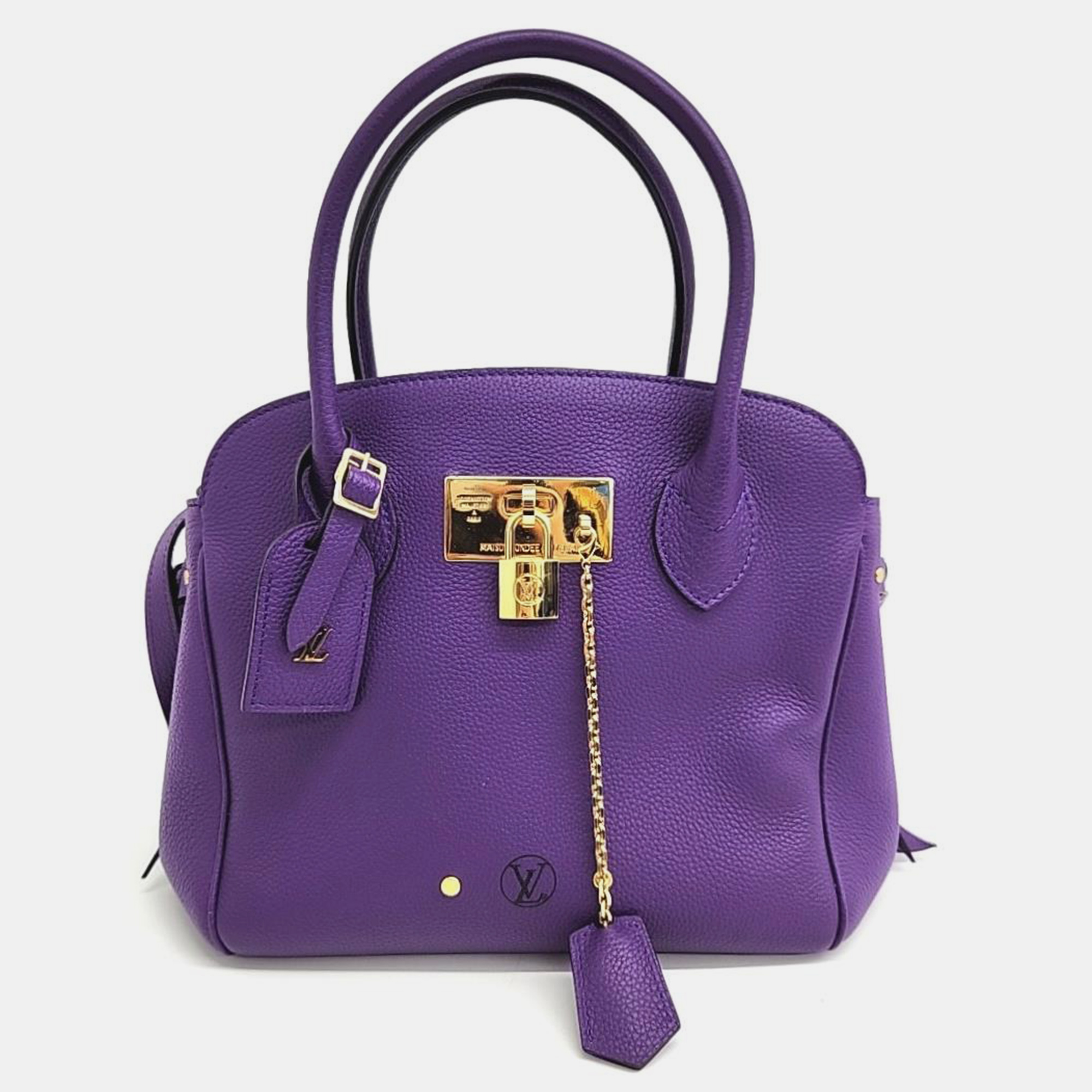 Louis vuitton purple leather milla pm top handle bag