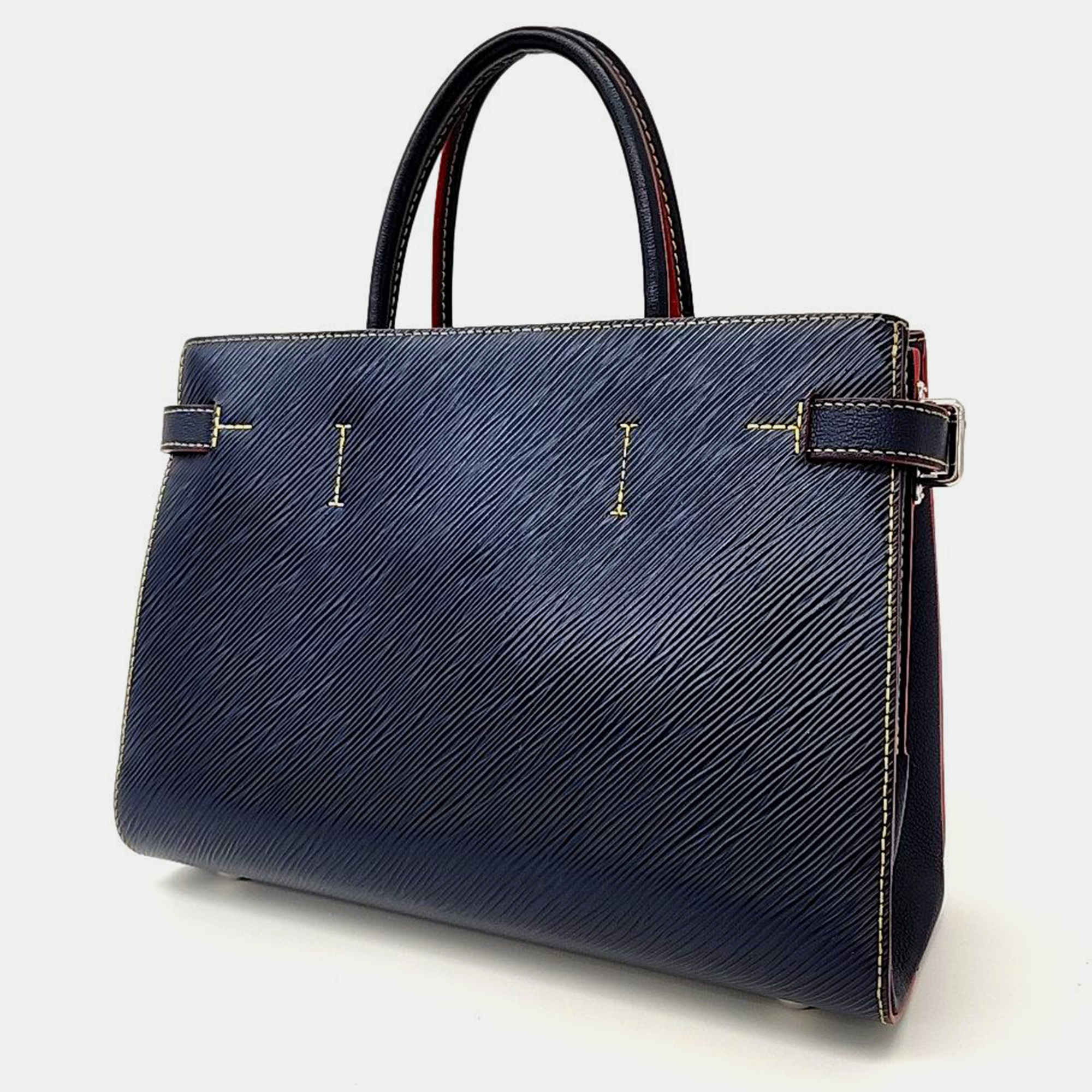 Louis Vuitton Navy Blue Epi Leather Twist Tote Bag