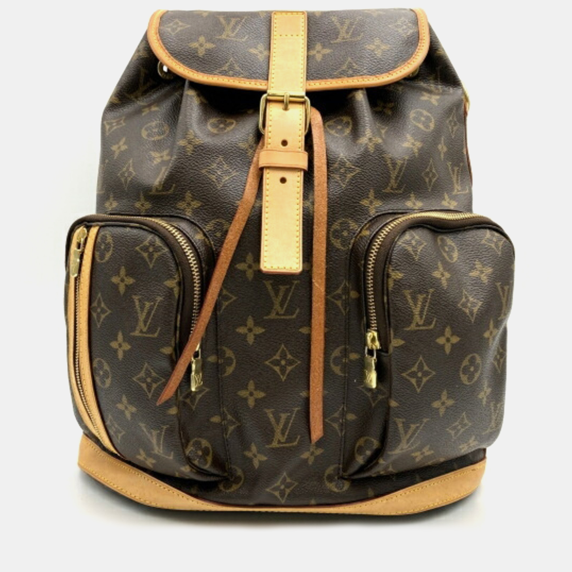 Louis vuitton brown canvas, leather bosphore backpack
