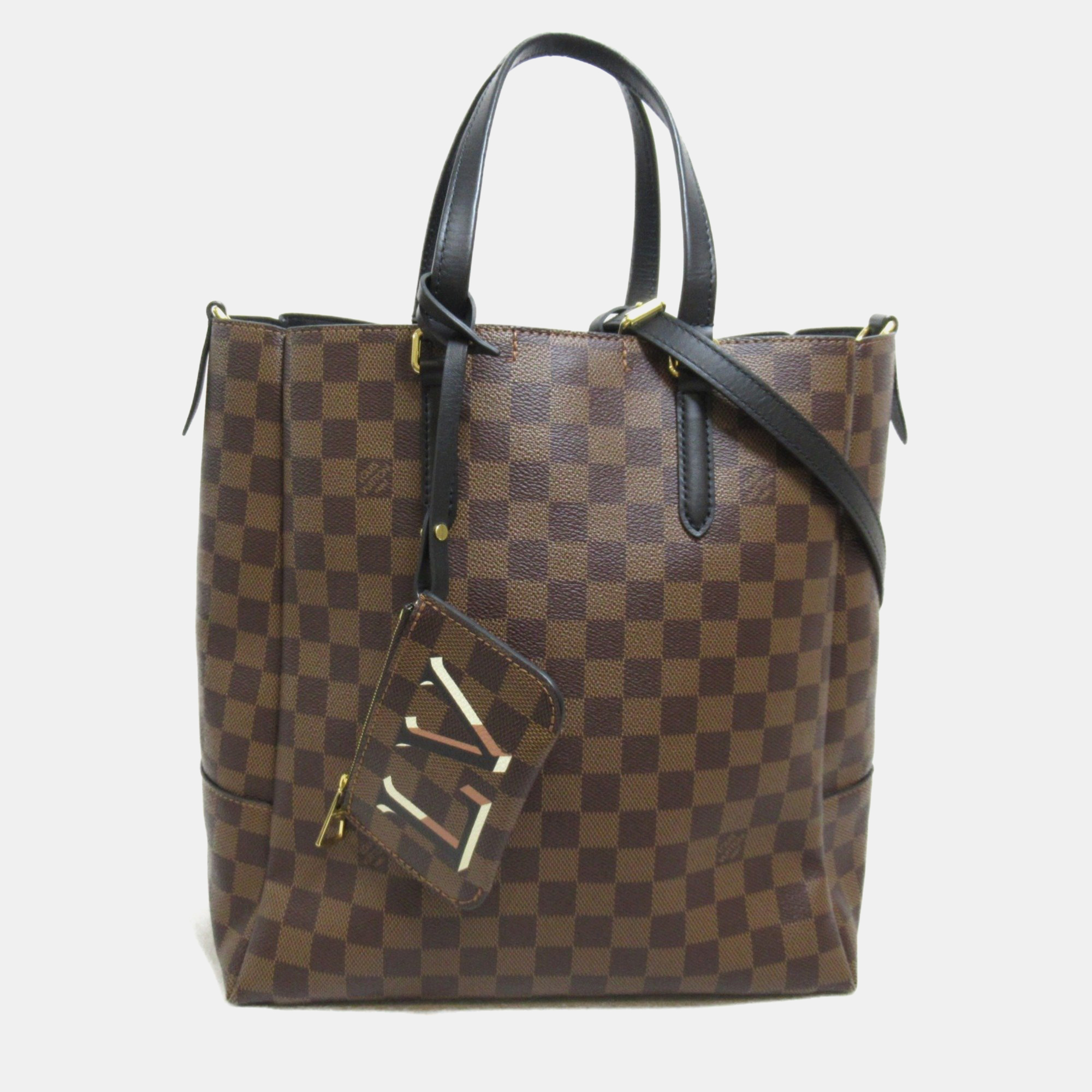 Louis vuitton brown coated canvasmm  belmont tote bag