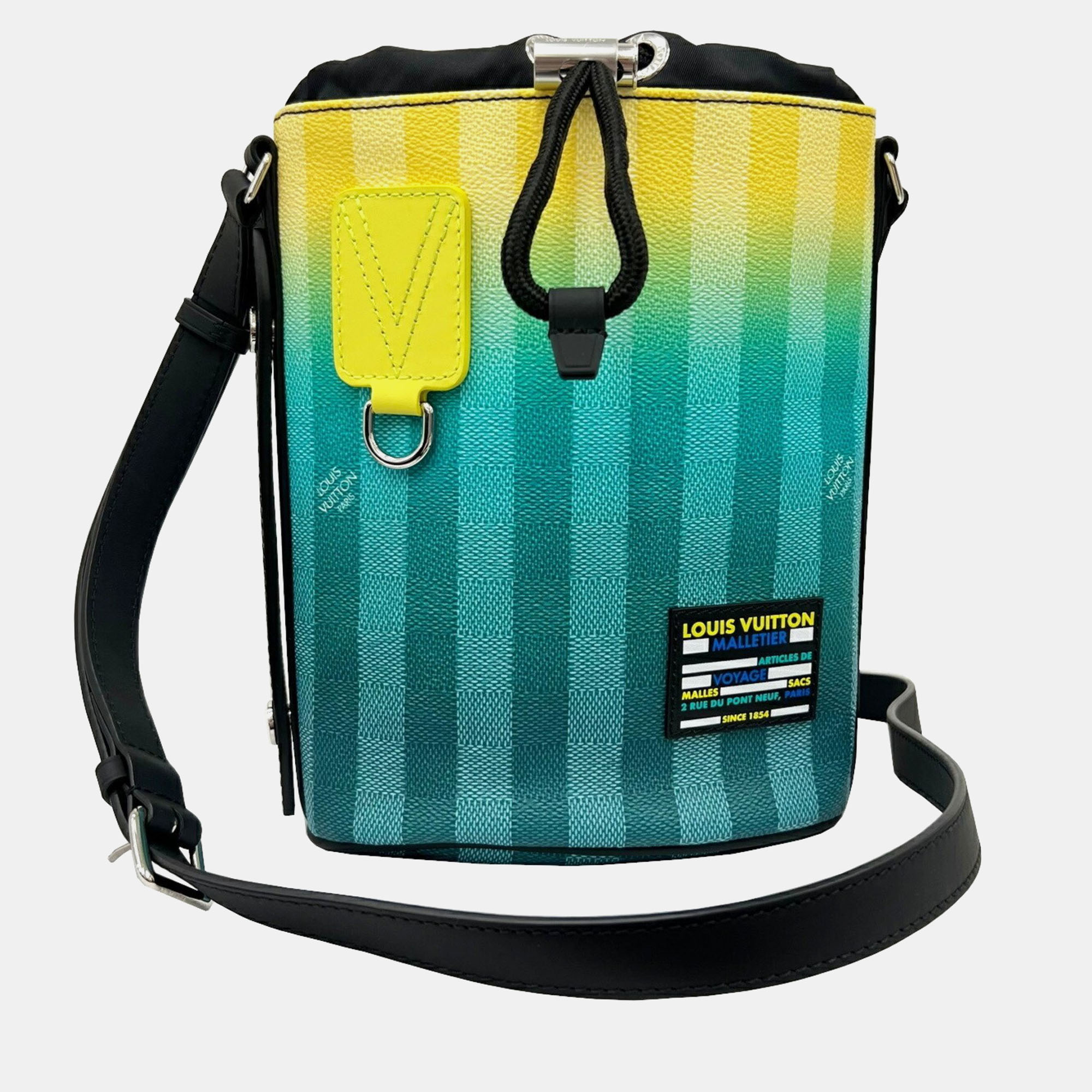 Louis vuitton green/yellow canvas sac marin shoulder bag