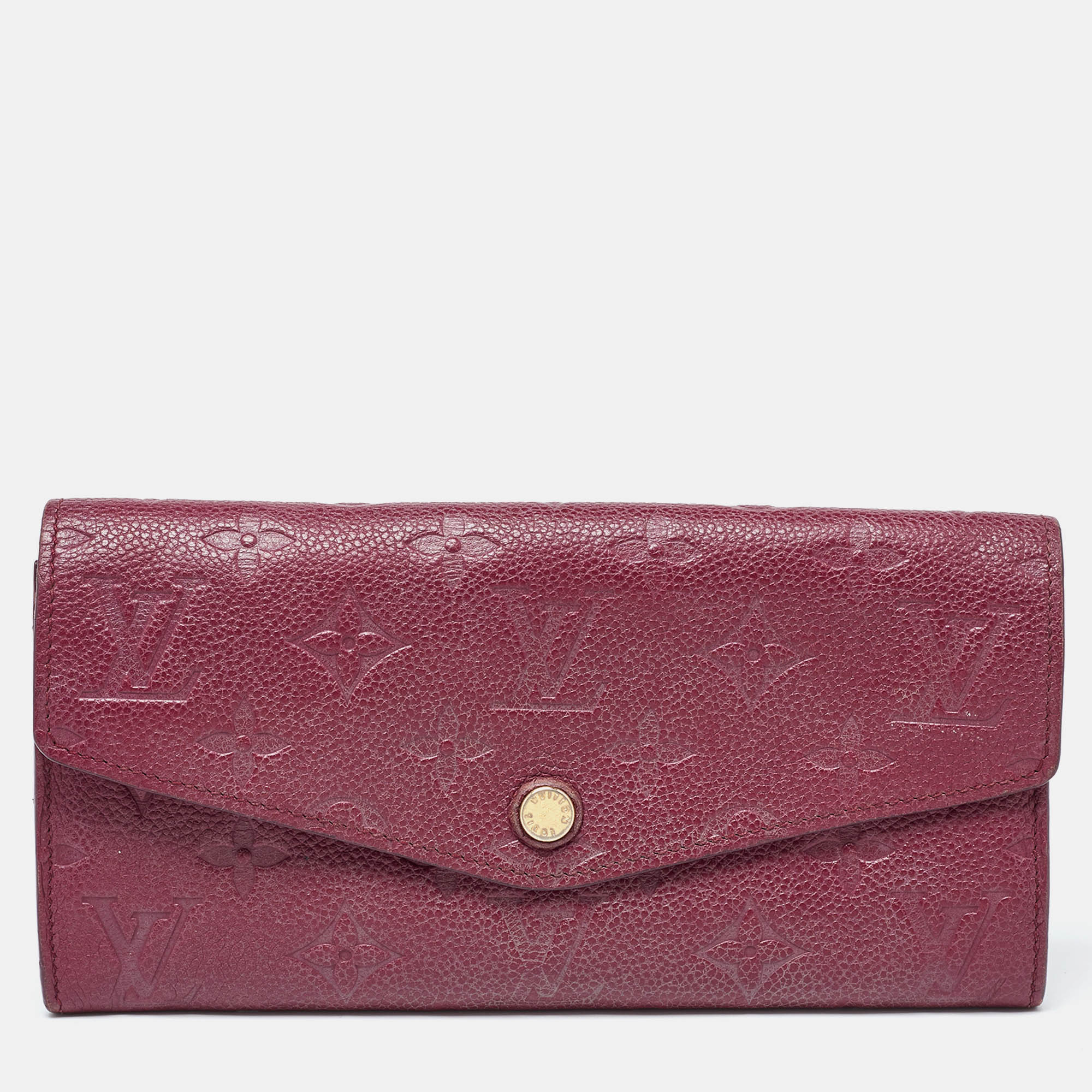 Louis vuitton aurore monogram empreinte leather curieuse wallet