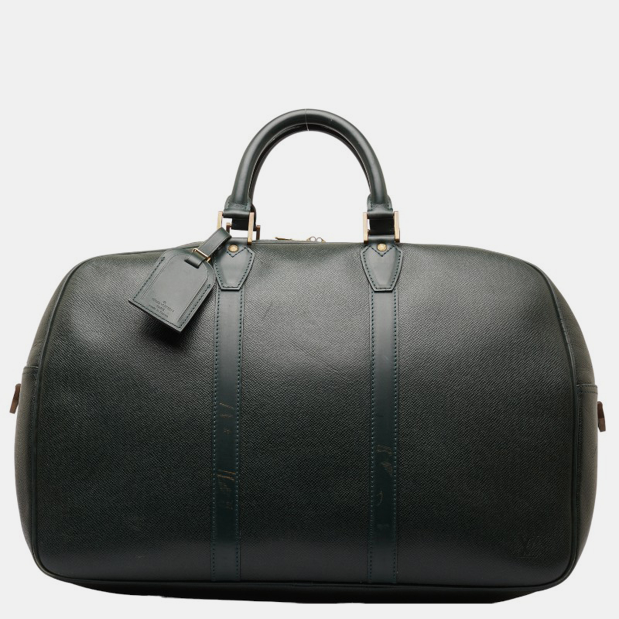 Louis vuitton green leather taiga kendall pm duffel bag