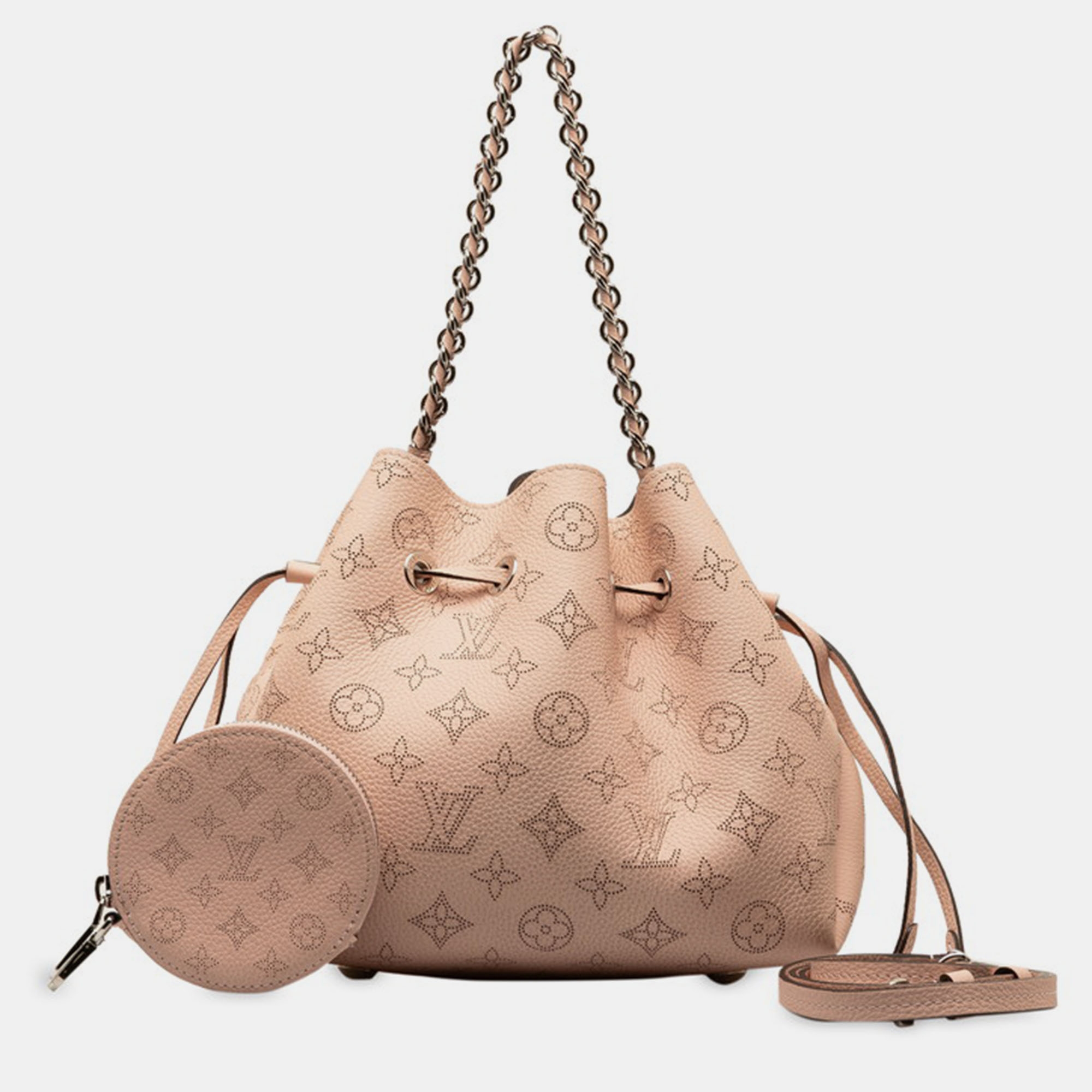 Louis vuitton pink leather monogram mahina bella shoulder bags