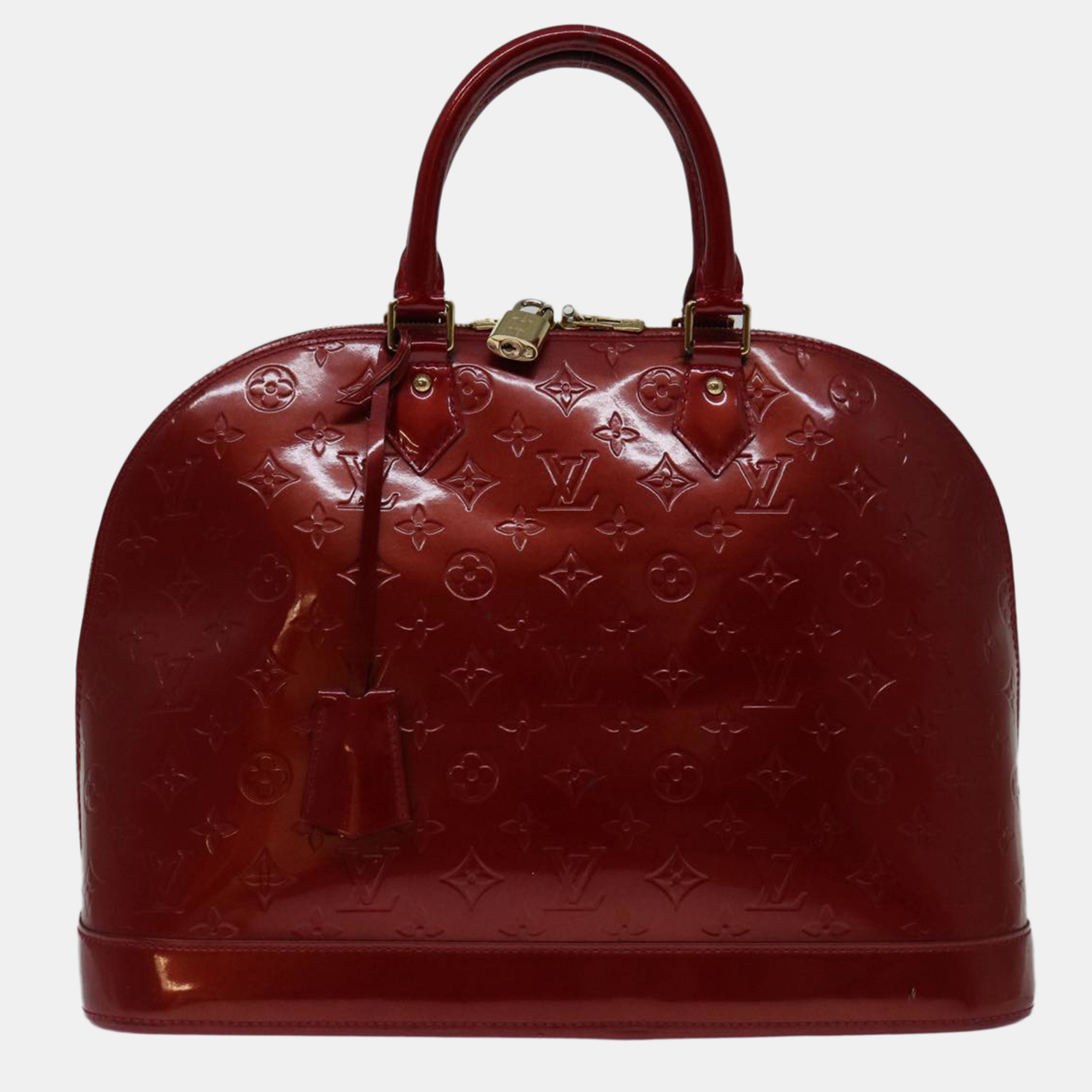 Louis vuitton burgundy monogram vernis leather alma gm satchel