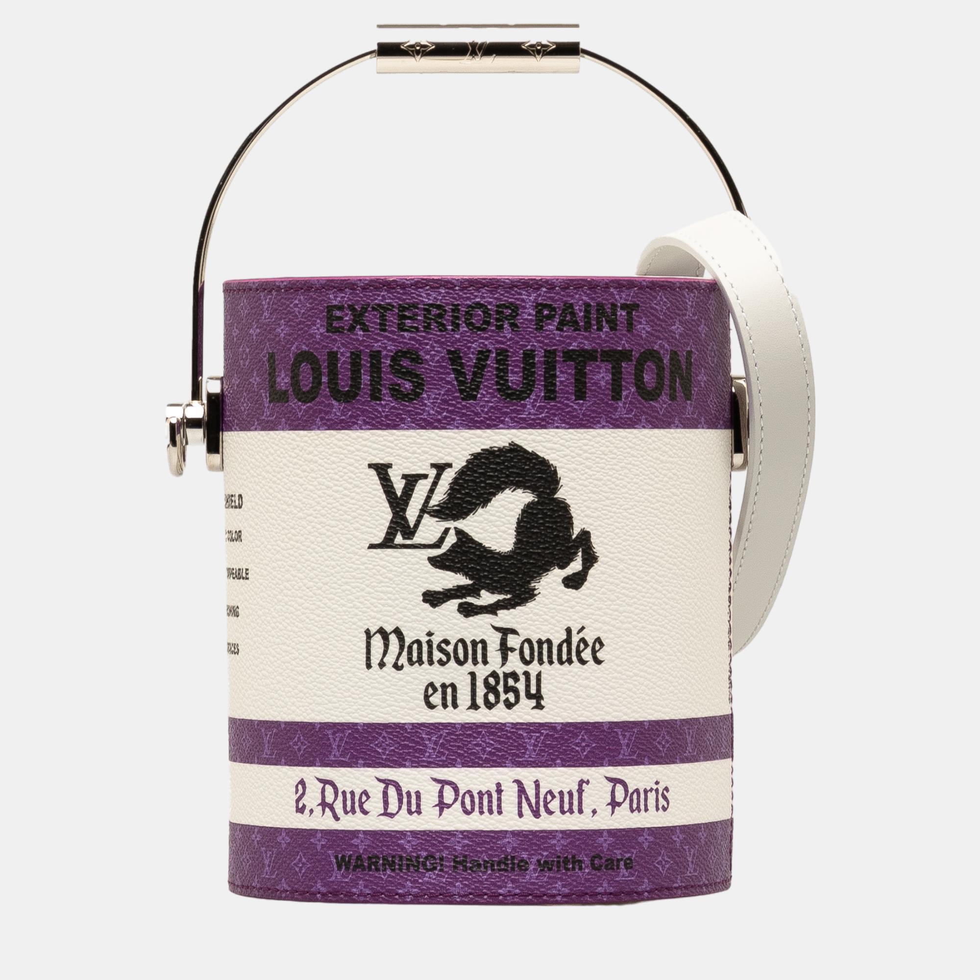 Louis vuitton white/purple monogram paint can