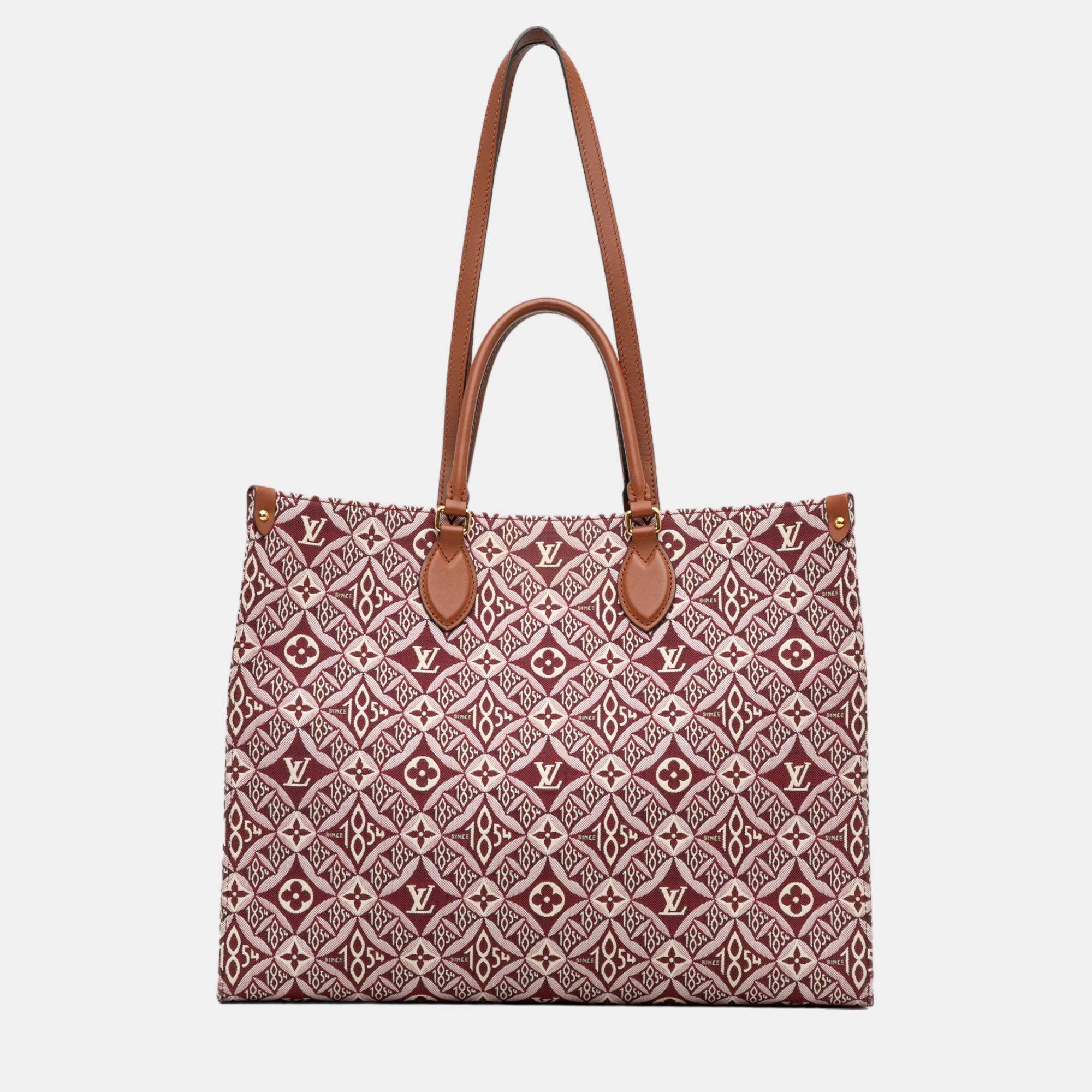 Louis vuitton red monogram since 1854 onthego gm